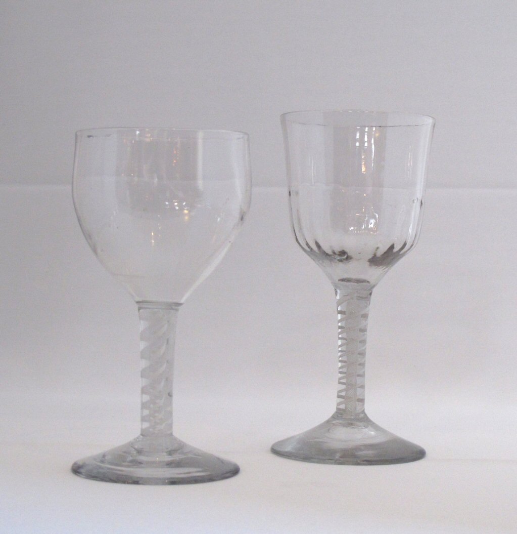 Two 18th century wine glasses