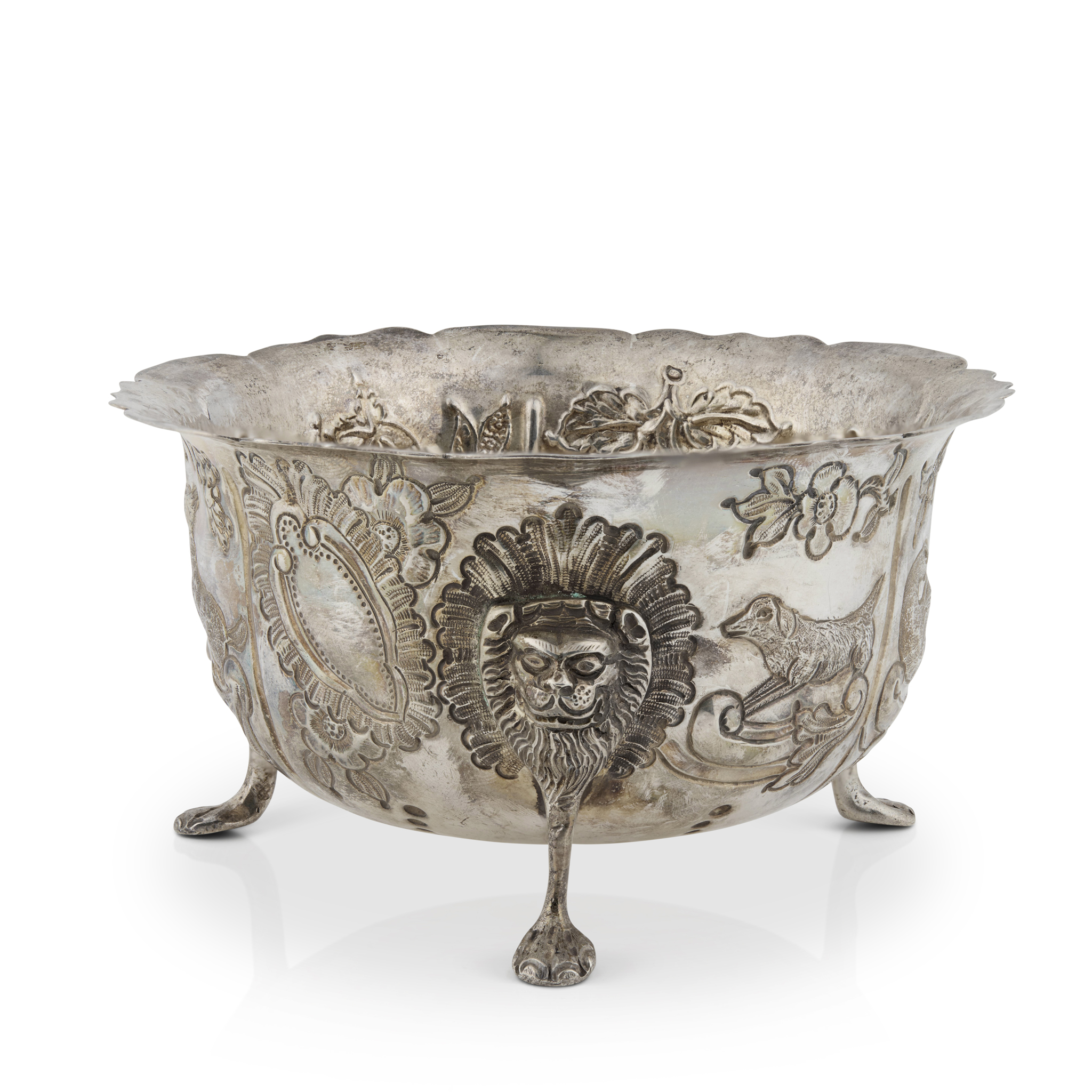 AN IRISH EDWARDIAN THREE-FOOTED SUGAR BASIN