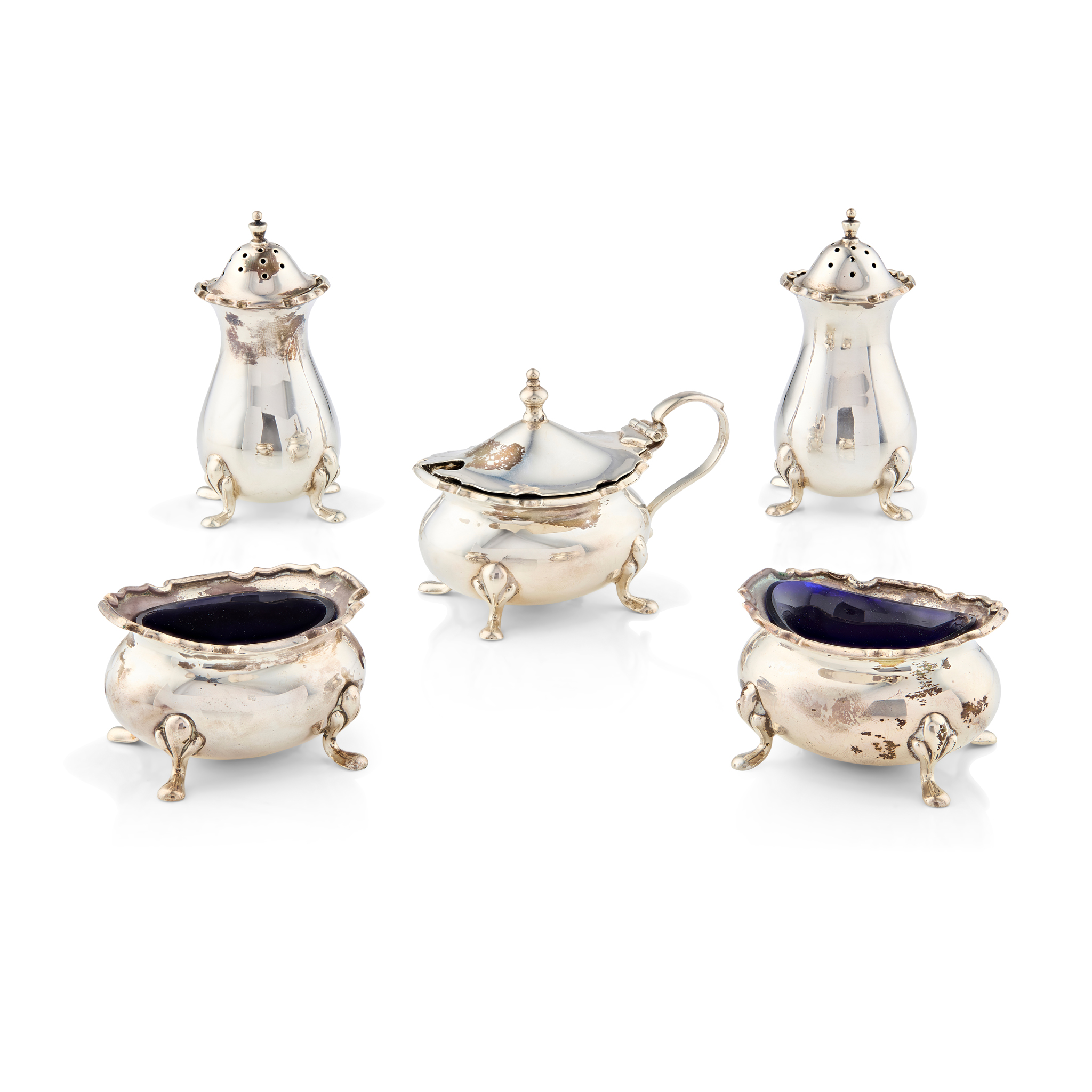A 1930s CASED CRUET SET