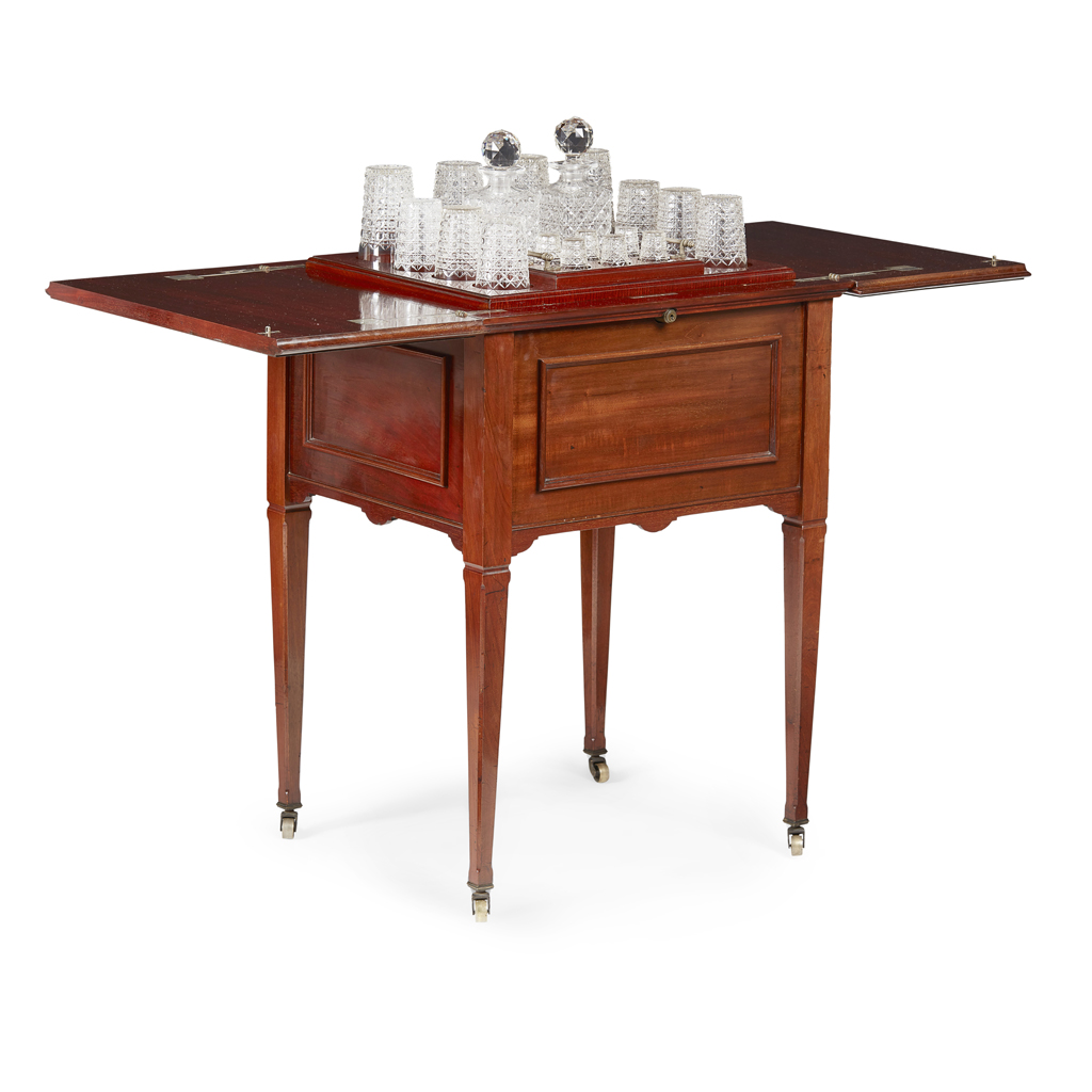EDWARDIAN MAHOGANY METAMORPHIC DRINKS CABINET