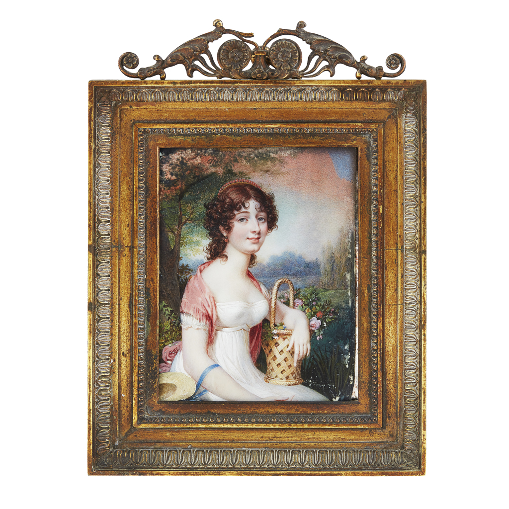 ENGLISH SCHOOL, MINIATURE PORTRAIT OF A YOUNG LADY