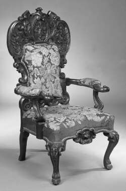 A 19th century oak bishops throne