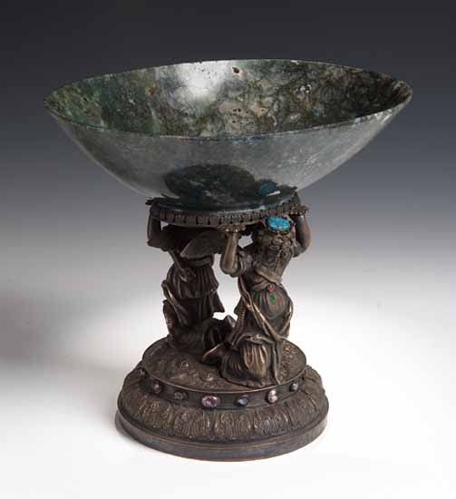 An antique Scandinavian silver gilt offertory dish