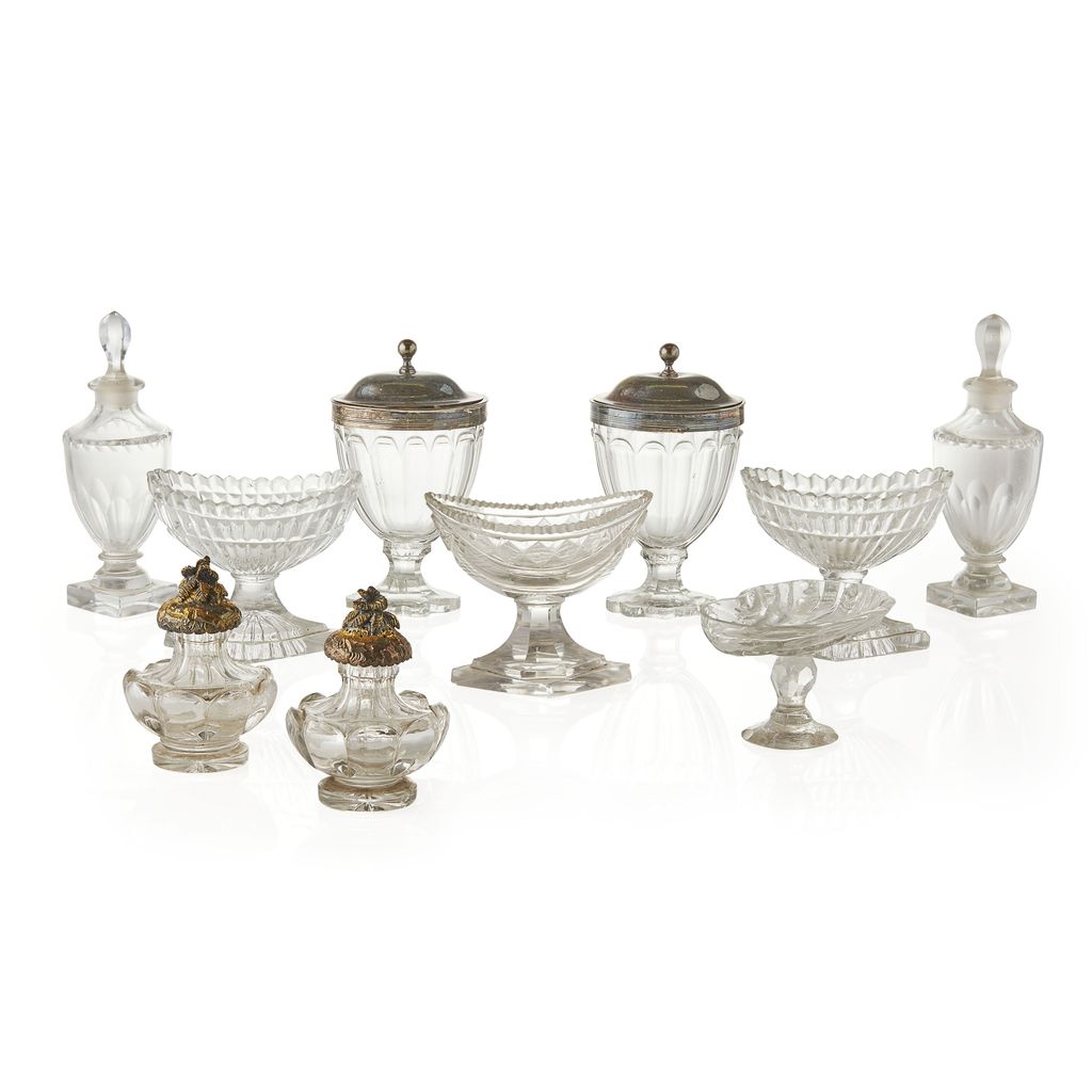 COLLECTION OF CUT GLASS CRUETS