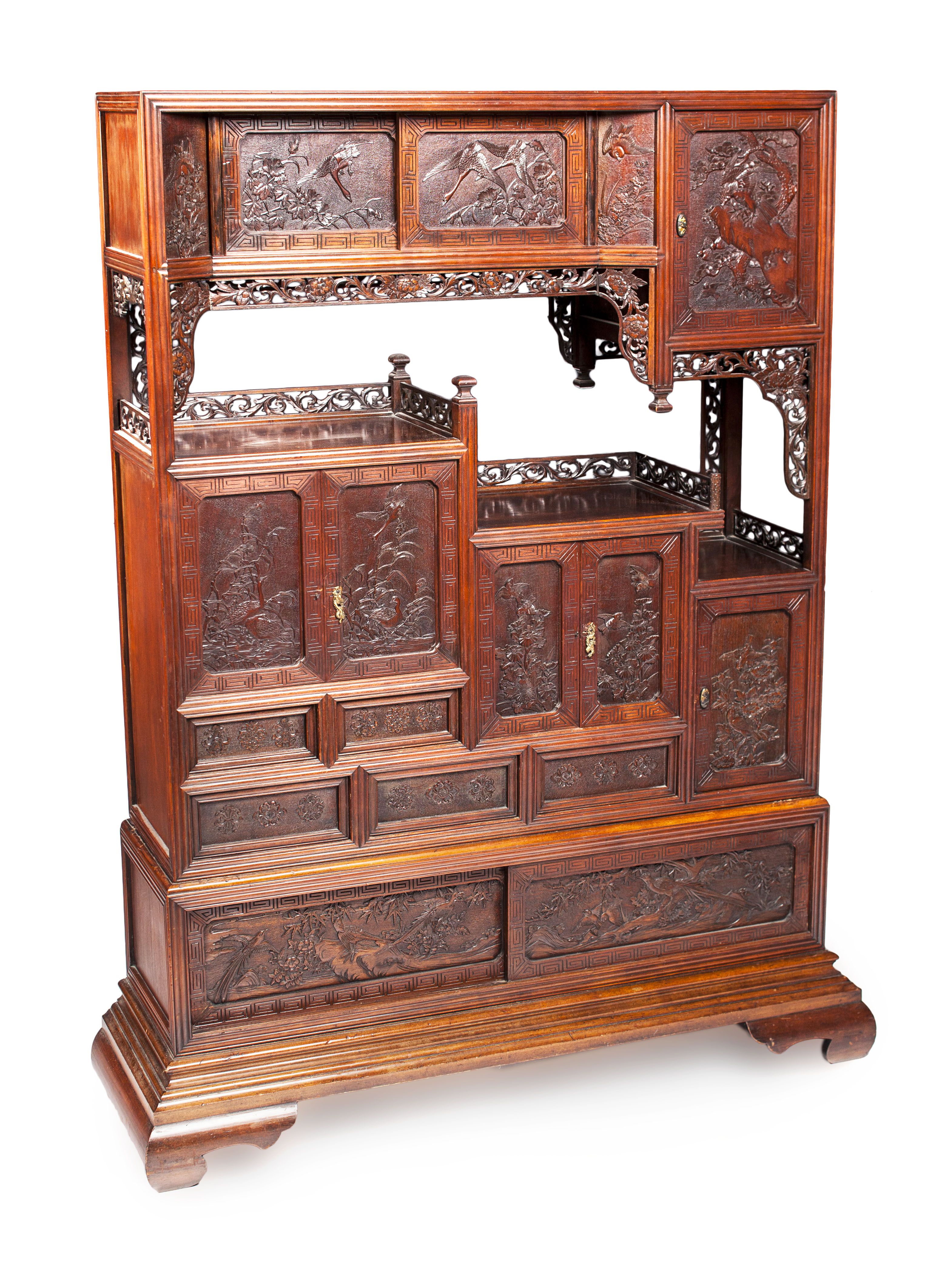 JAPANESE HARDWOOD DISPLAY CABINET