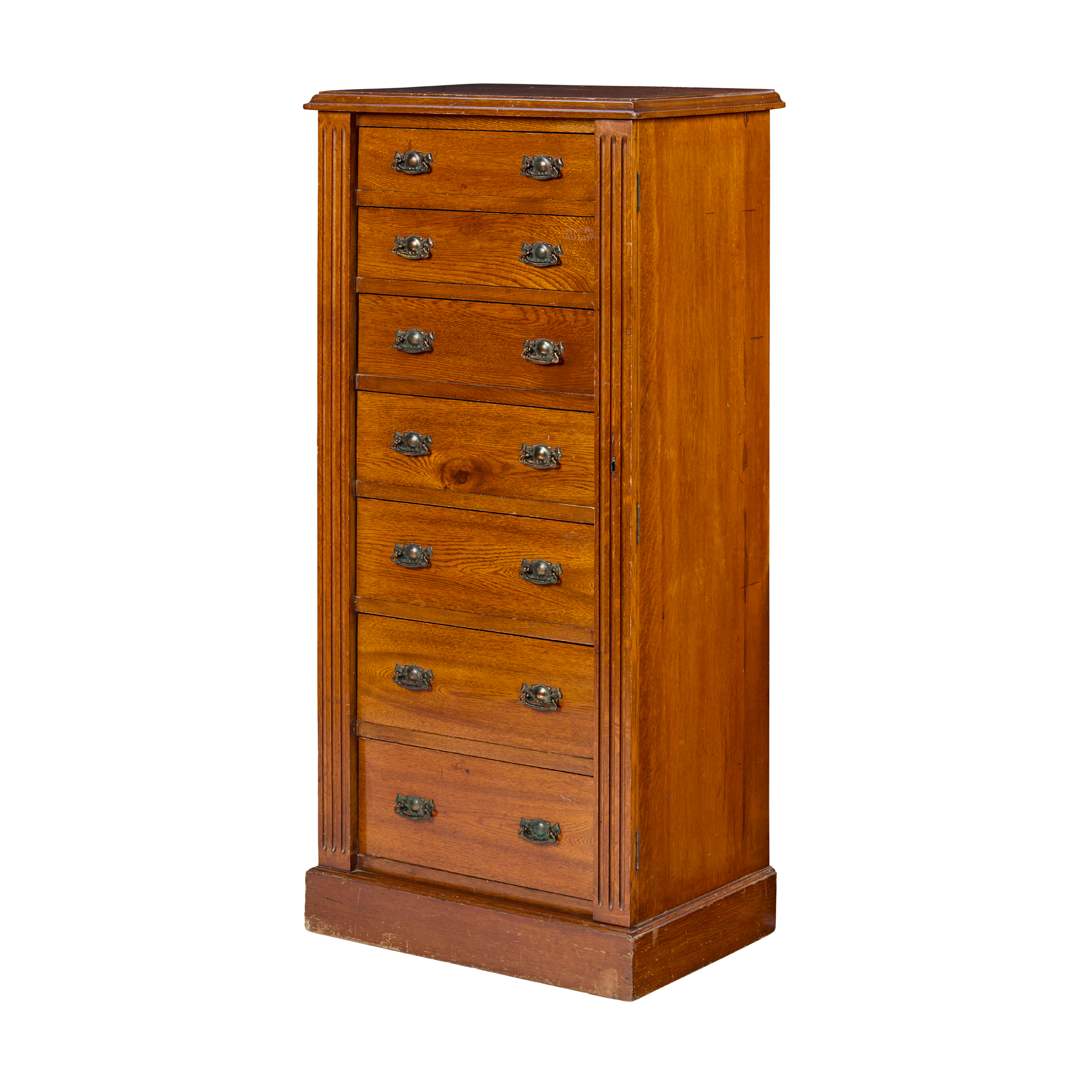 VICTORIAN WALNUT AND OAK WELLINGTON CHEST