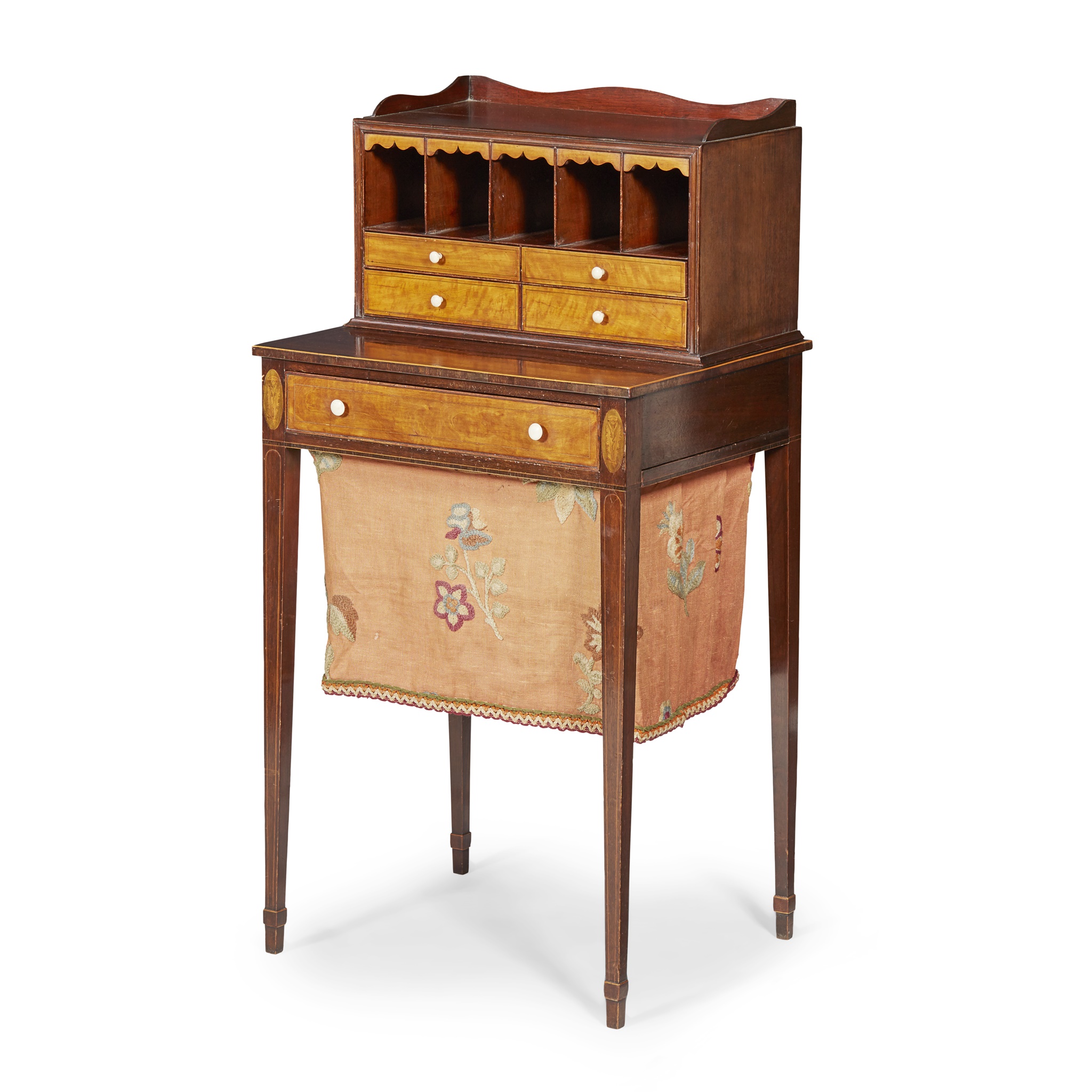 GEORGE III MAHOGANY AND SATINWOOD CHEVERET