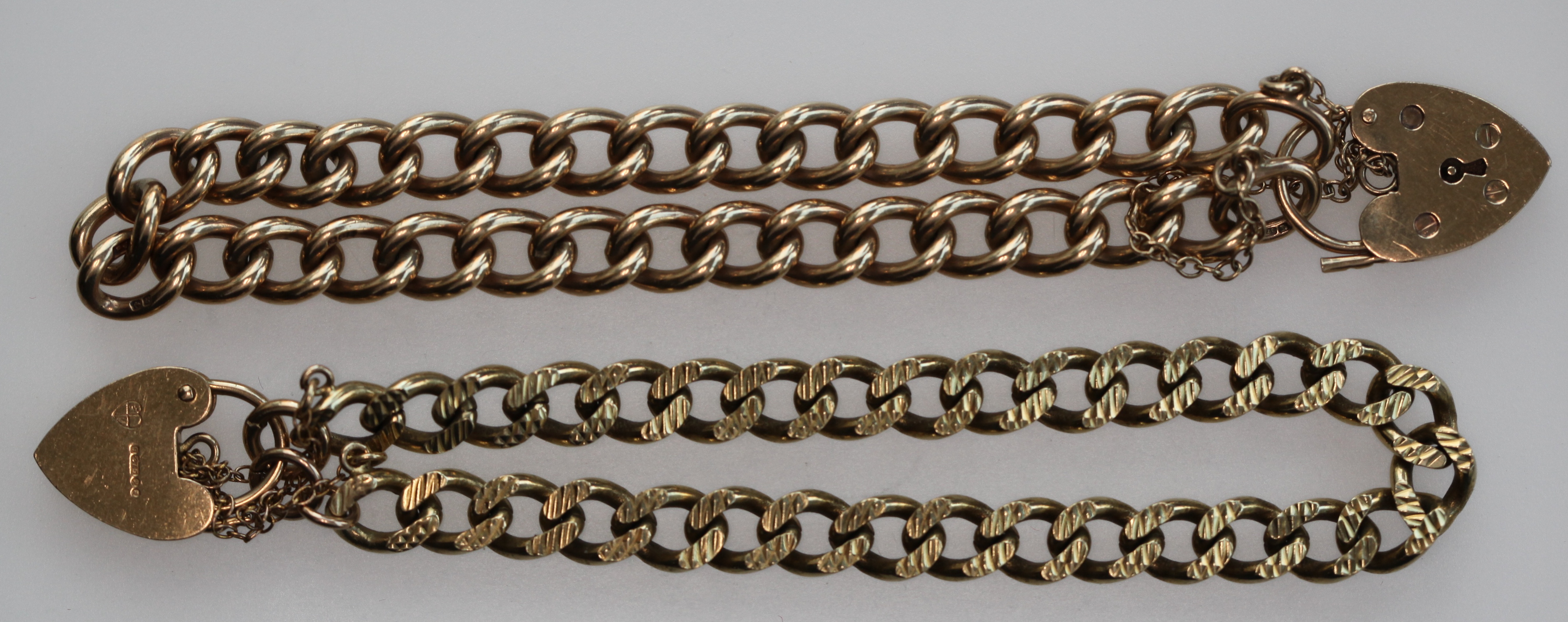 Two 9ct gold bracelets