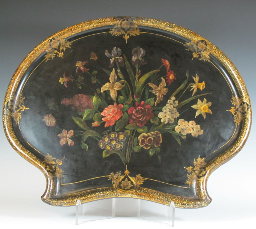 A 19th century papier mache tray