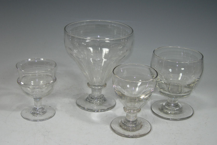 A collection of eight 19th century glass rummers