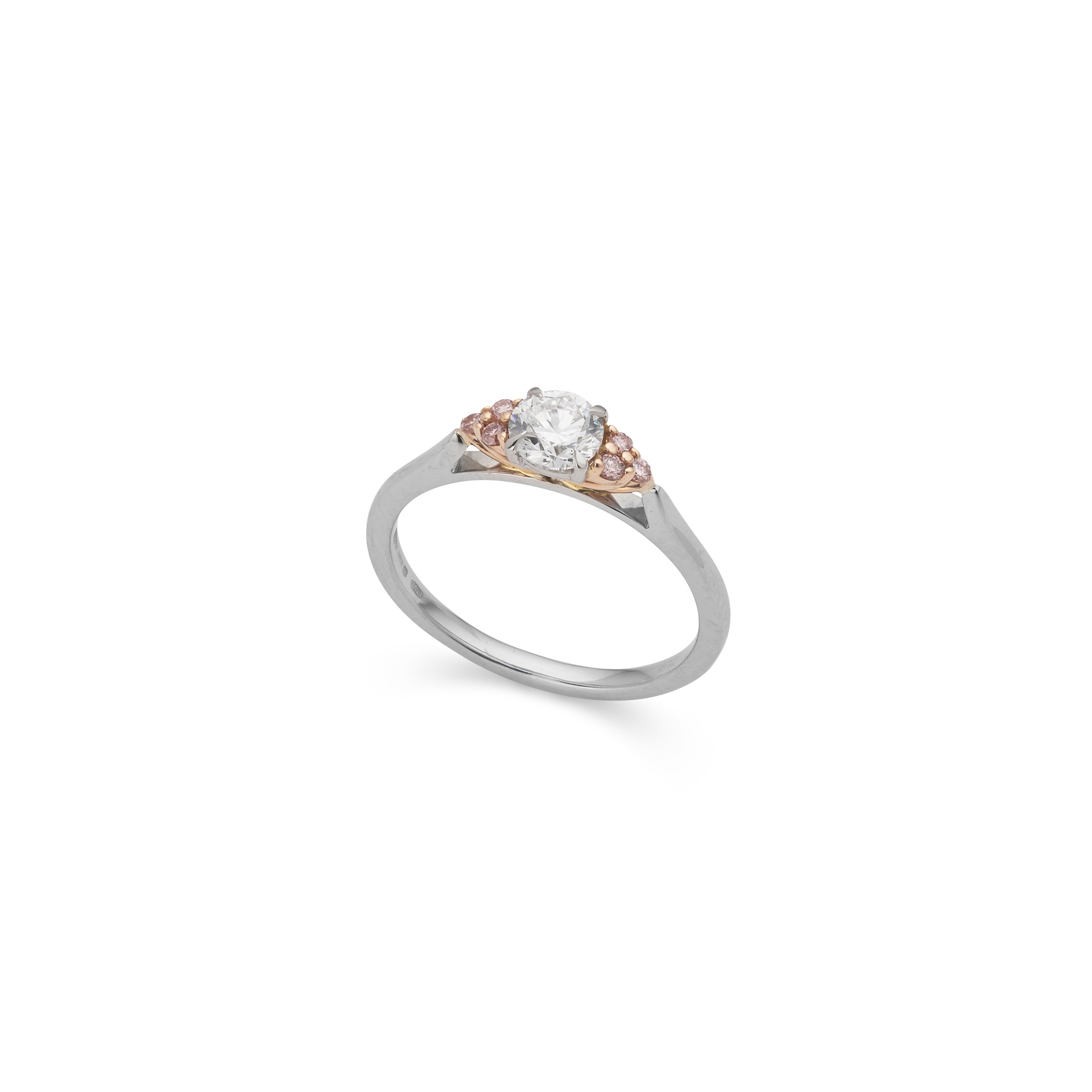 A diamond and fancy-coloured diamond ring