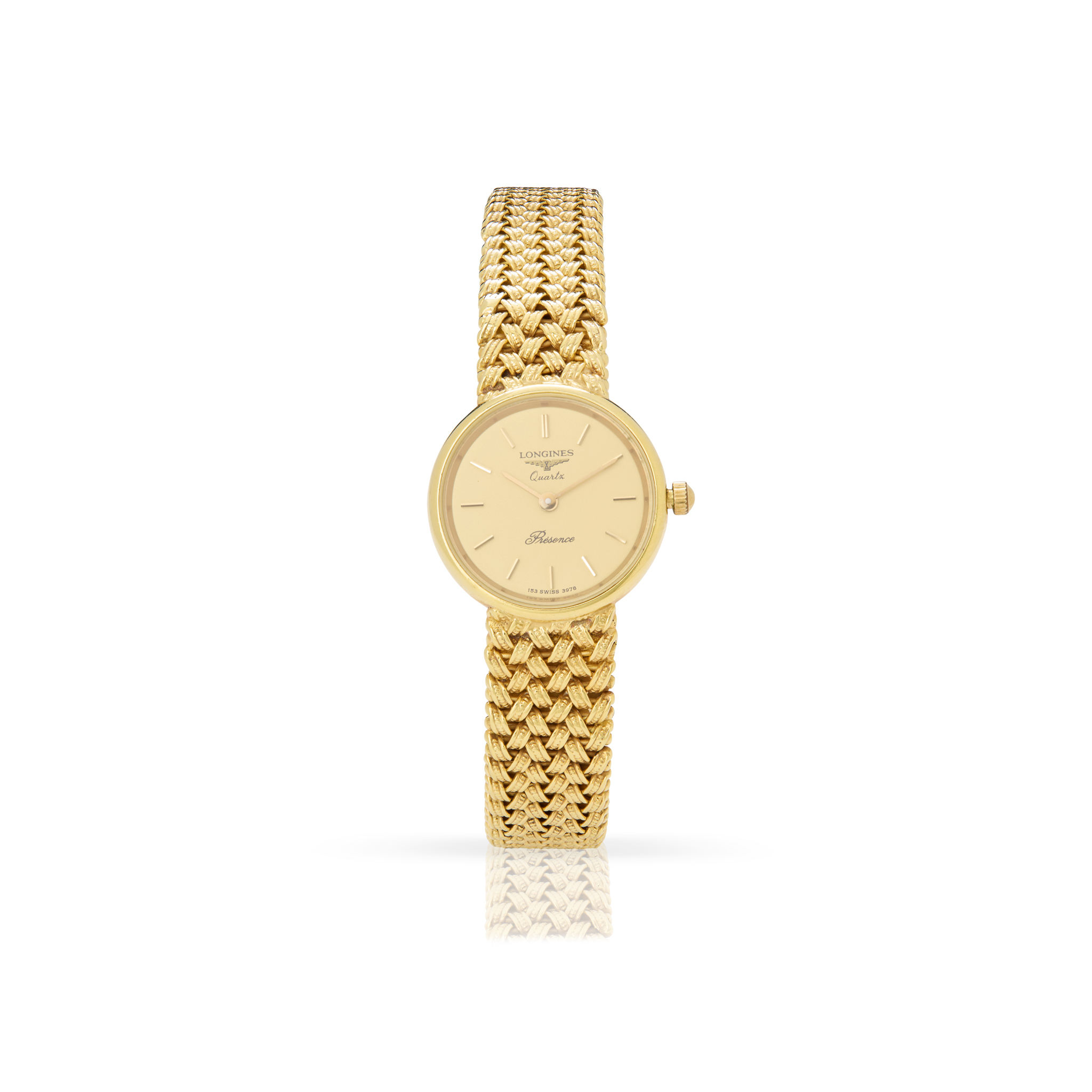 Longines. A Ladies 9k yellow gold bracelet watch