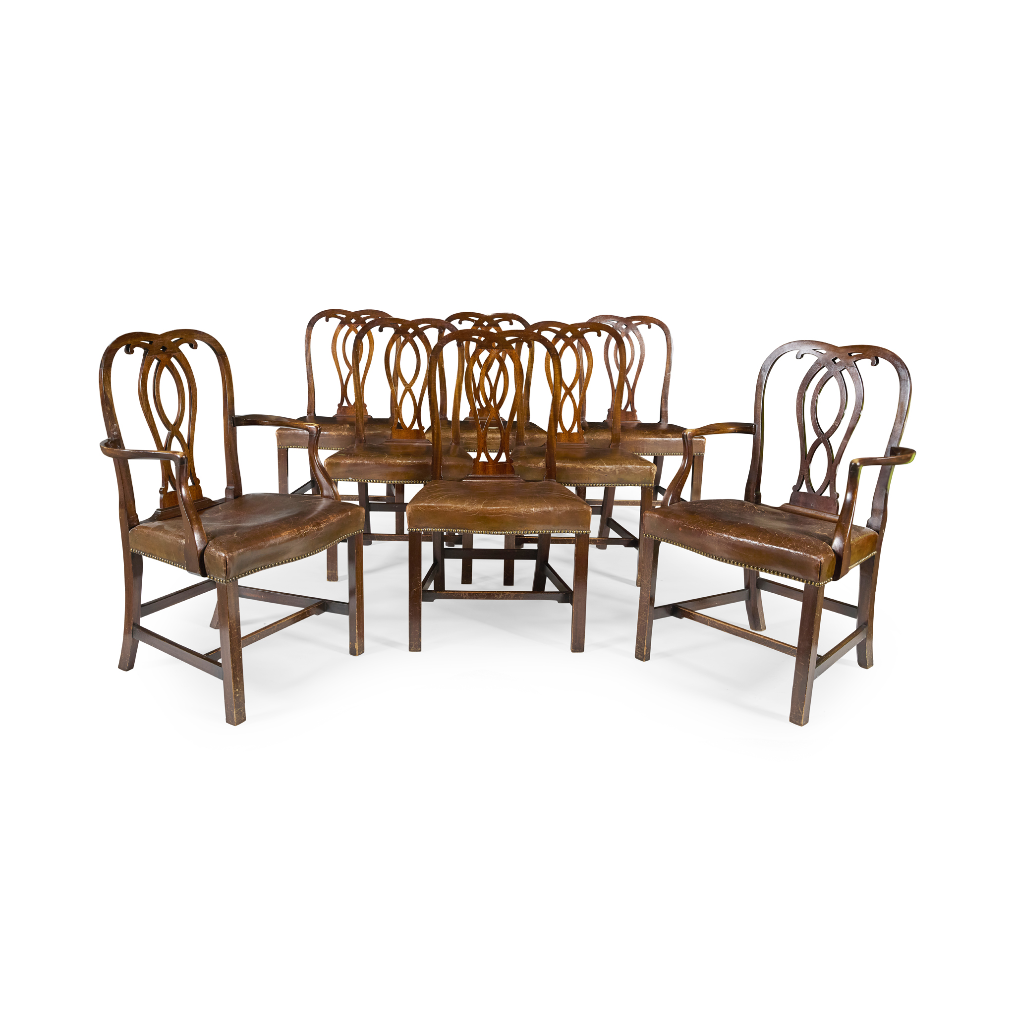 SET OF TWELVE GEORGIAN STYLE MAHOGANY DINING CHAIRS