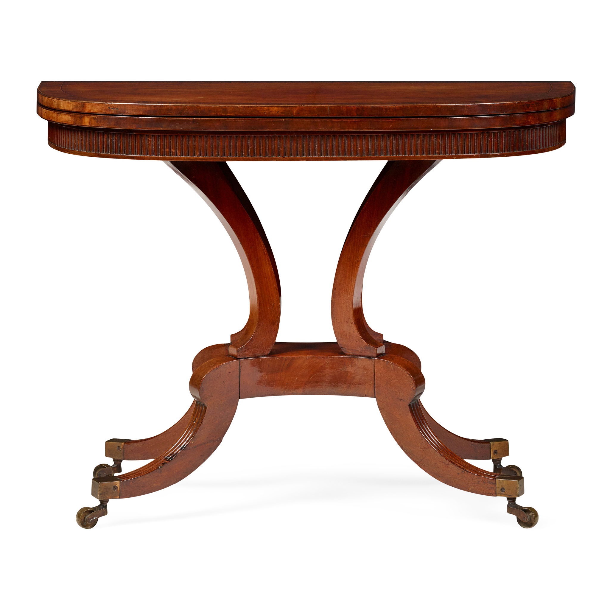 SCOTTISH REGENCY MAHOGANY AND ROSEWOOD TEA TABLE, ATTRIBUTED TO WILLIAM TROTTER