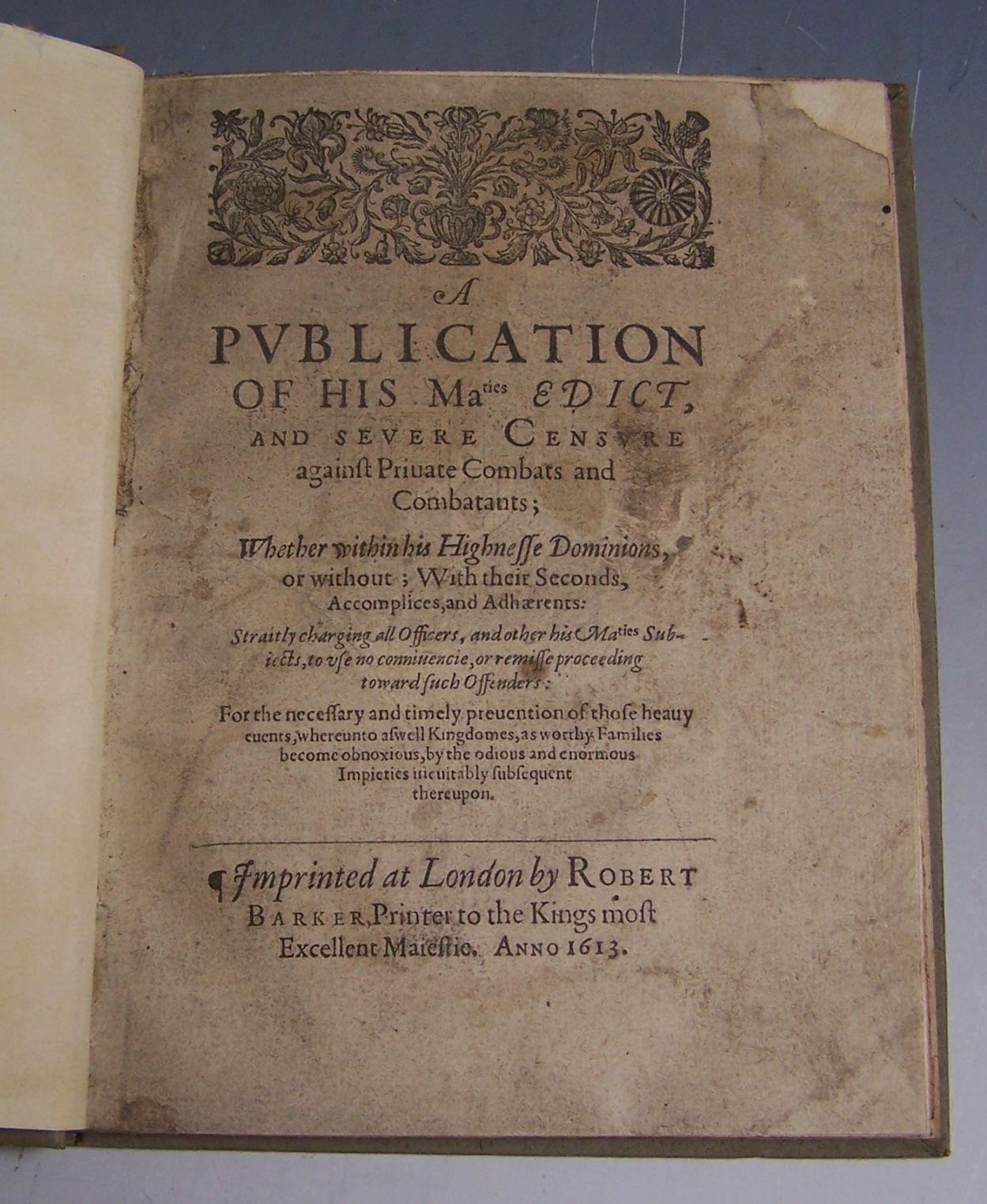 Duelling--Howard, Henry, Earl of Northampton