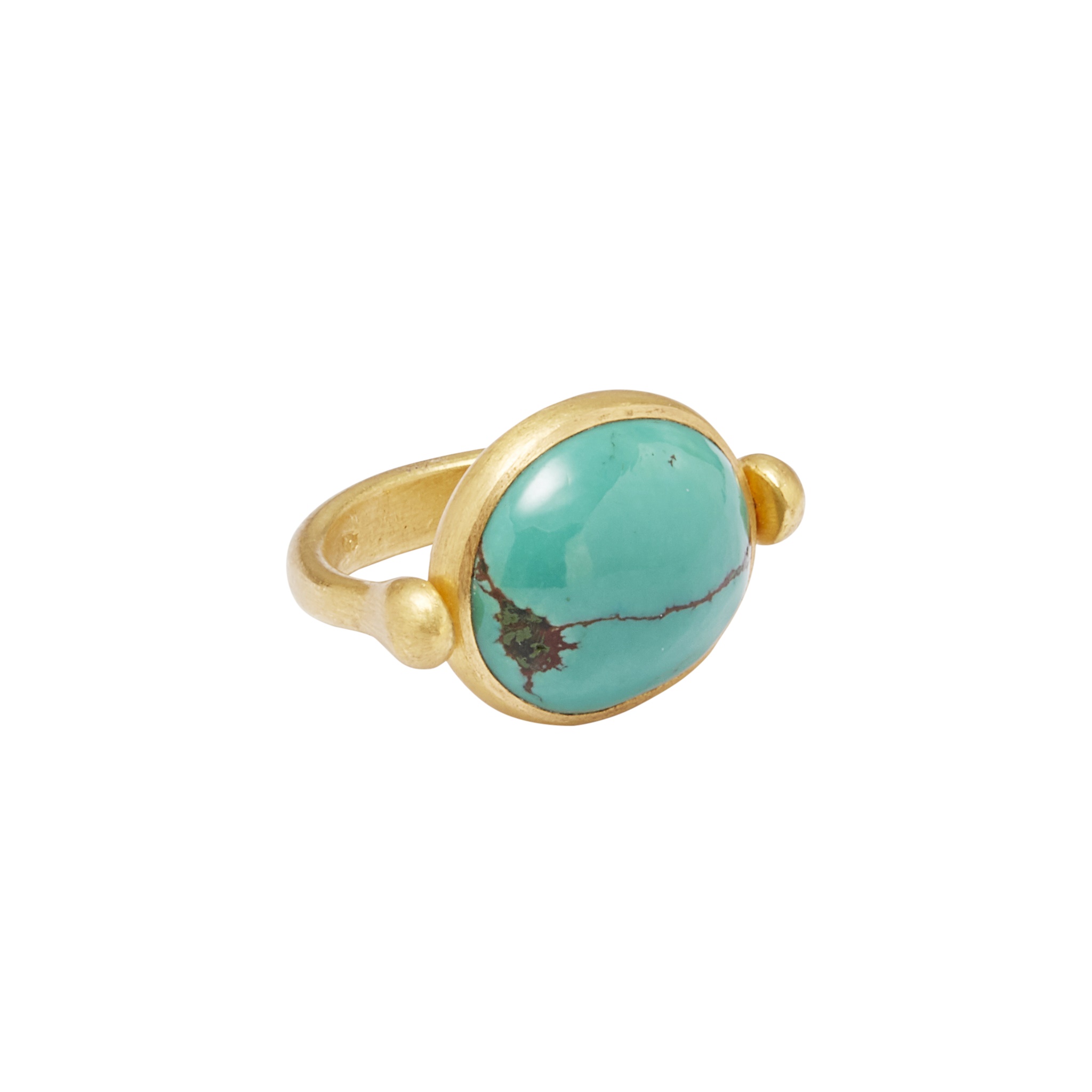 A turquoise swivel ring