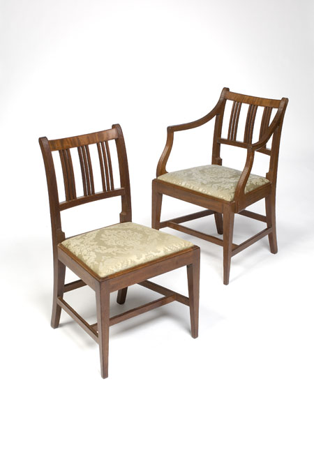 A matched set of ten early 19th century mahogany dining chairs