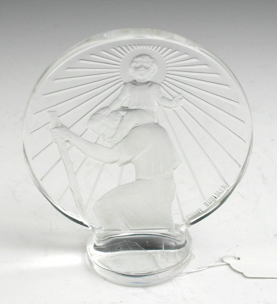 A Lalique 'Saint Christophe' clear glass mascot,