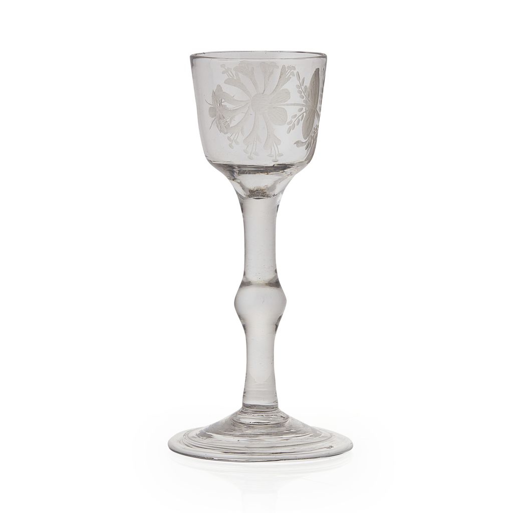 JACOBITE ENGRAVED WINE GLASS