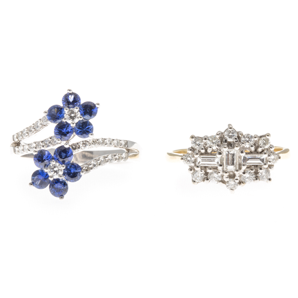 A contemporary diamond set cluster ring