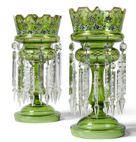 A pair of late 19th century Bohemian glass lustres