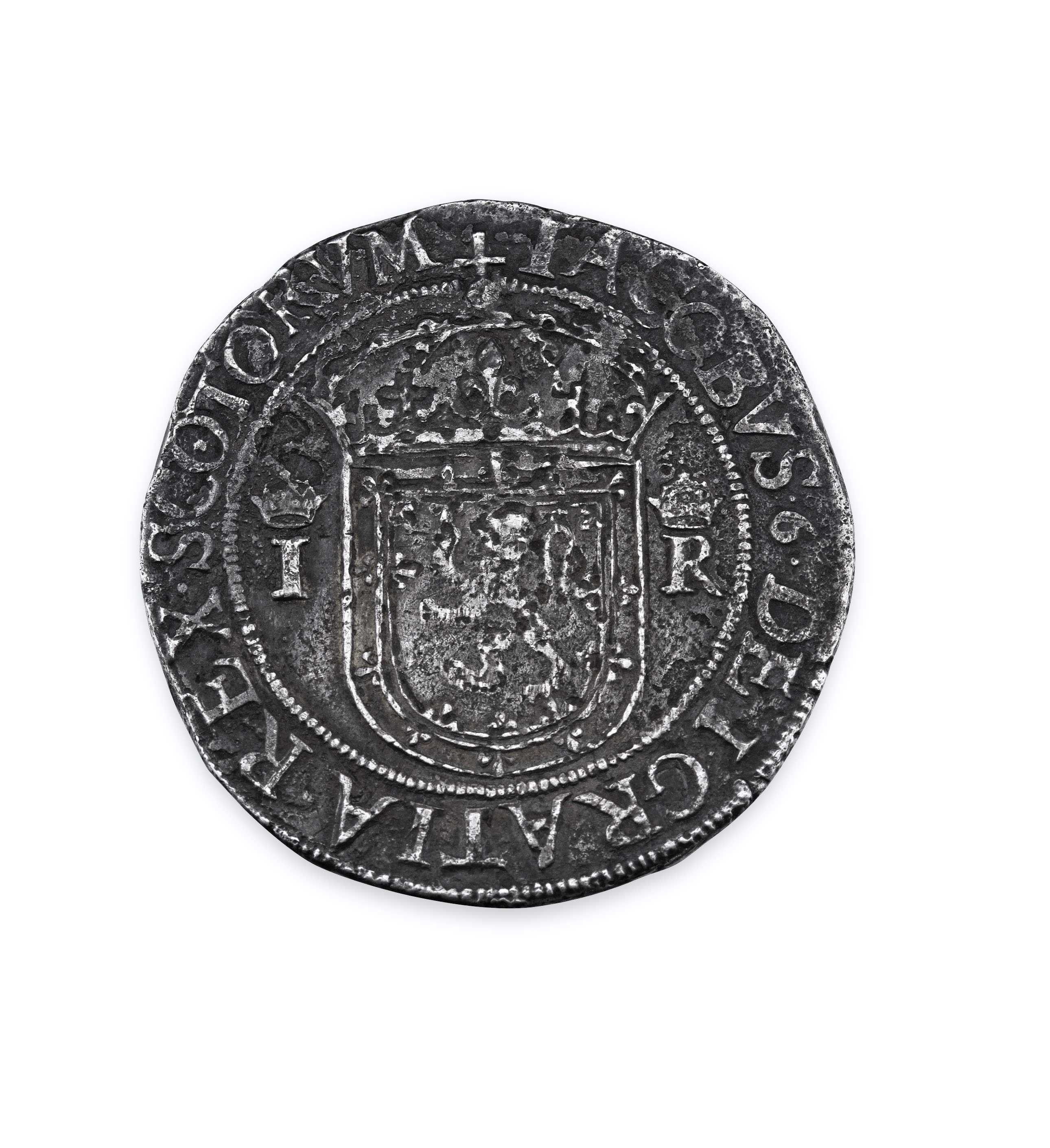 James VI 1570 countermarked Ryal