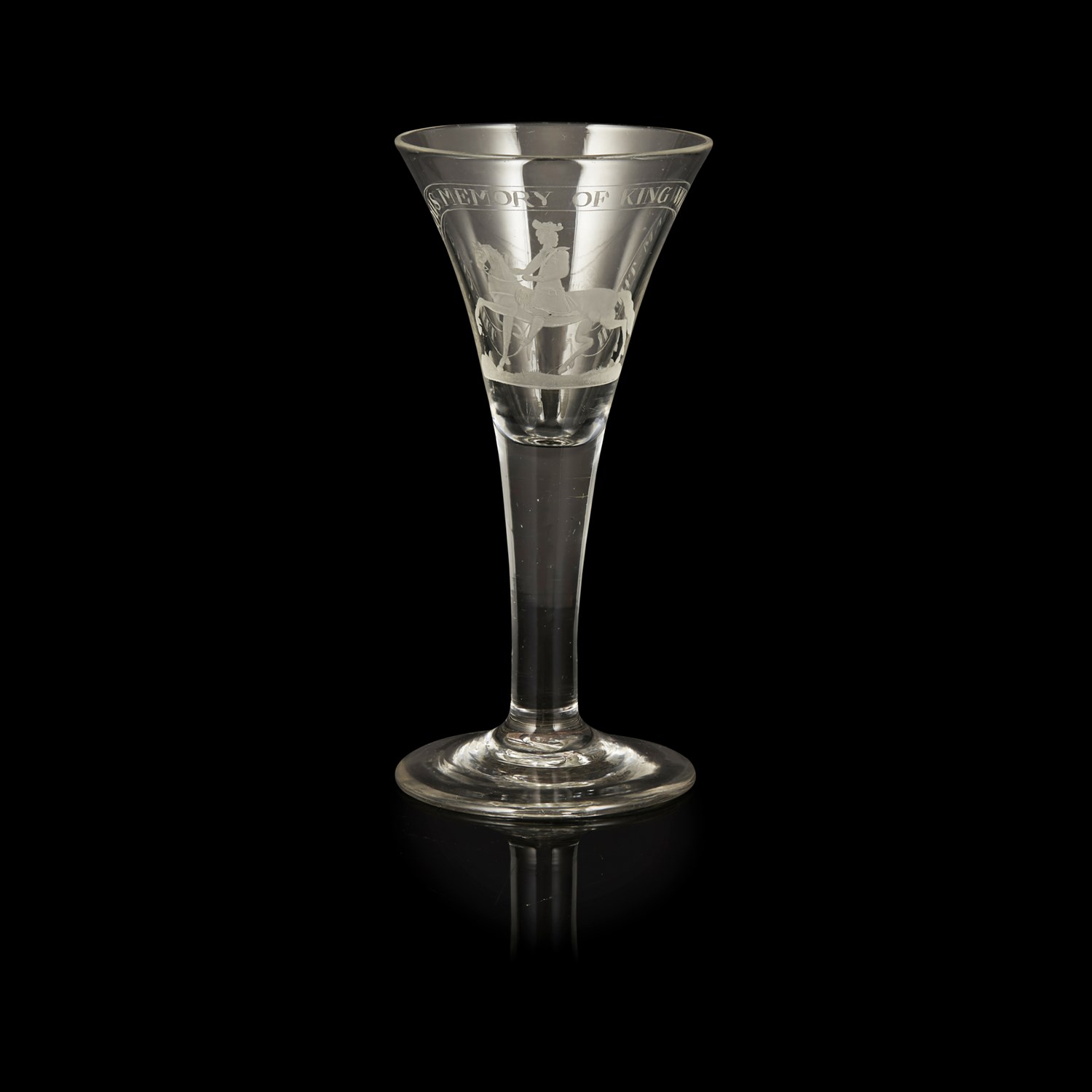 A WILLIAMITE STYLE EQUESTRIAN GLASS ENGRAVED BY FRANZE TIETZE