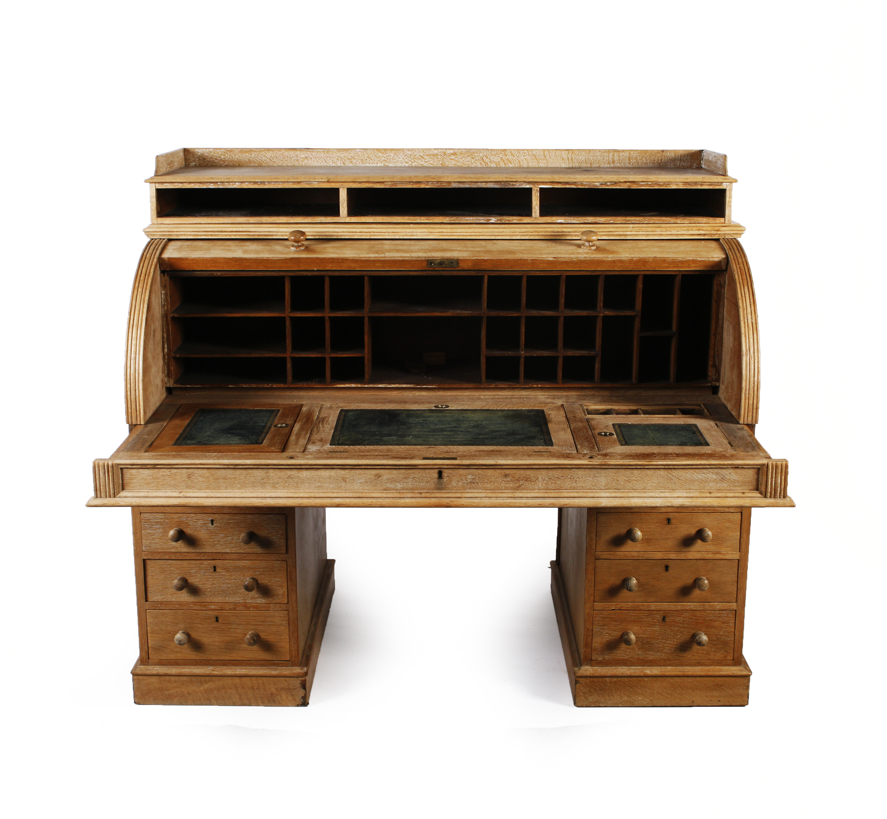 LIMED OAK CYLINDER DESK