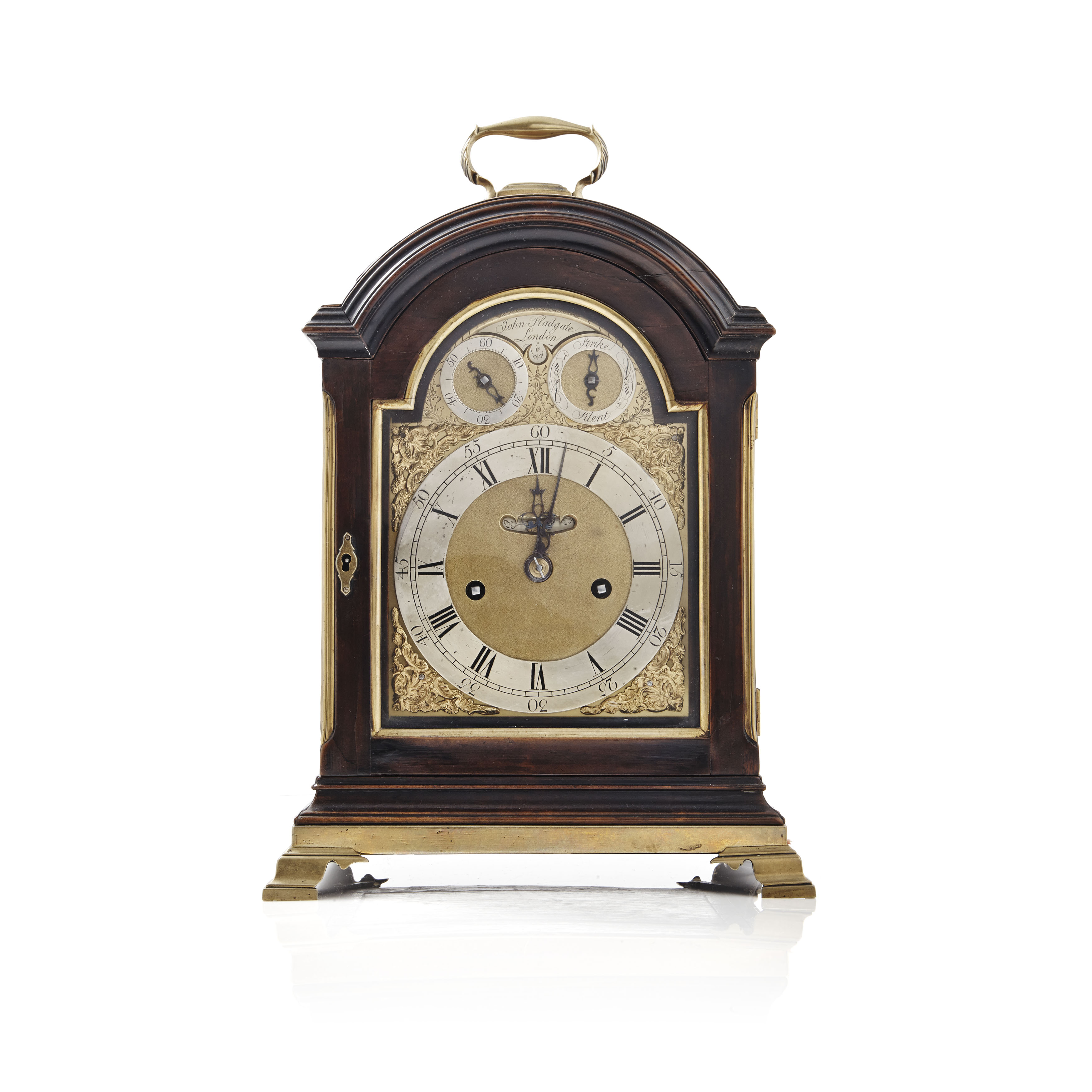 GEORGE III MAHOGANY CASED BRACKET CLOCK BY JOHN FLADGATE, LONDON
