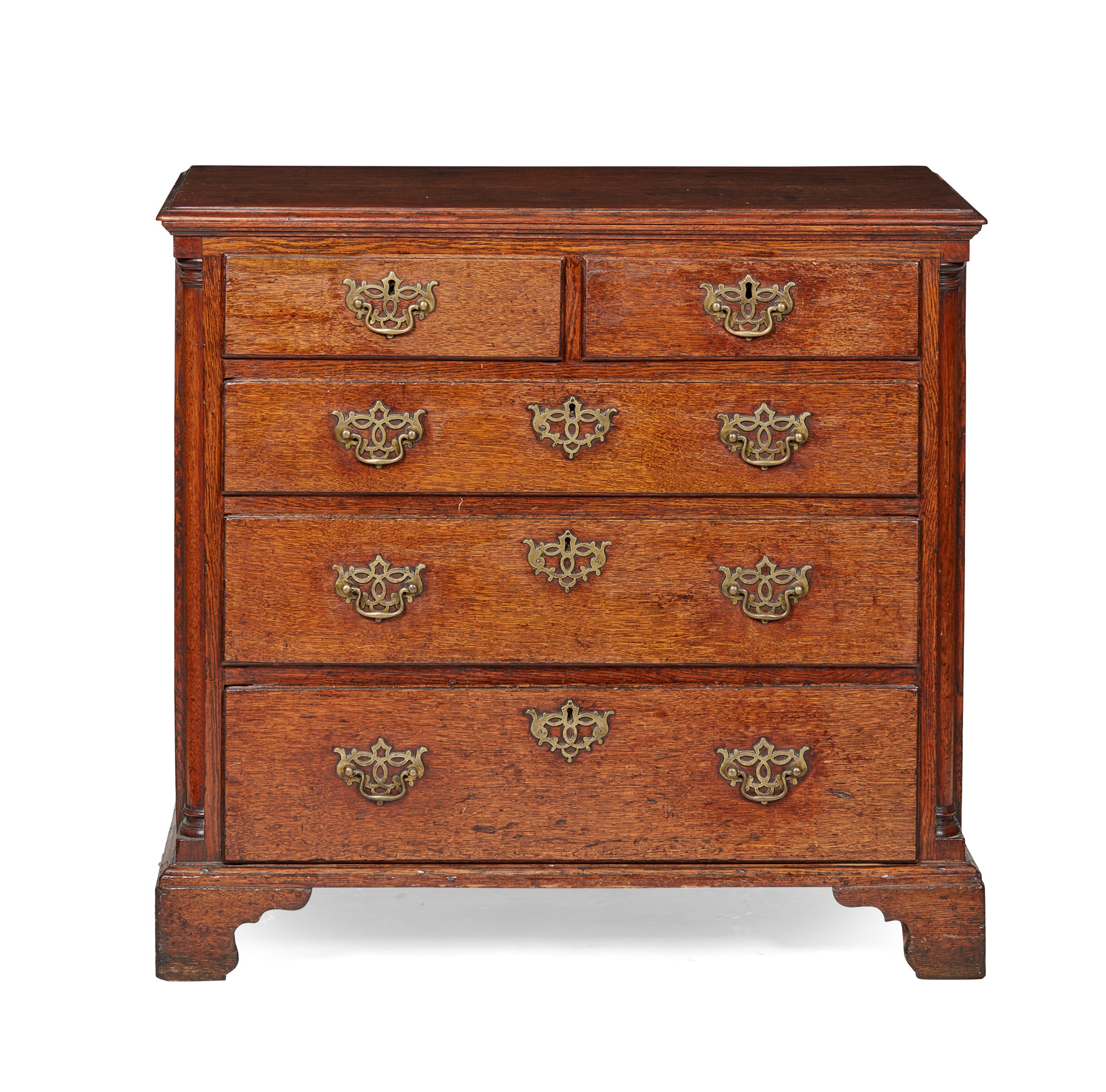 GEORGE III OAK CHEST OF DRAWERS