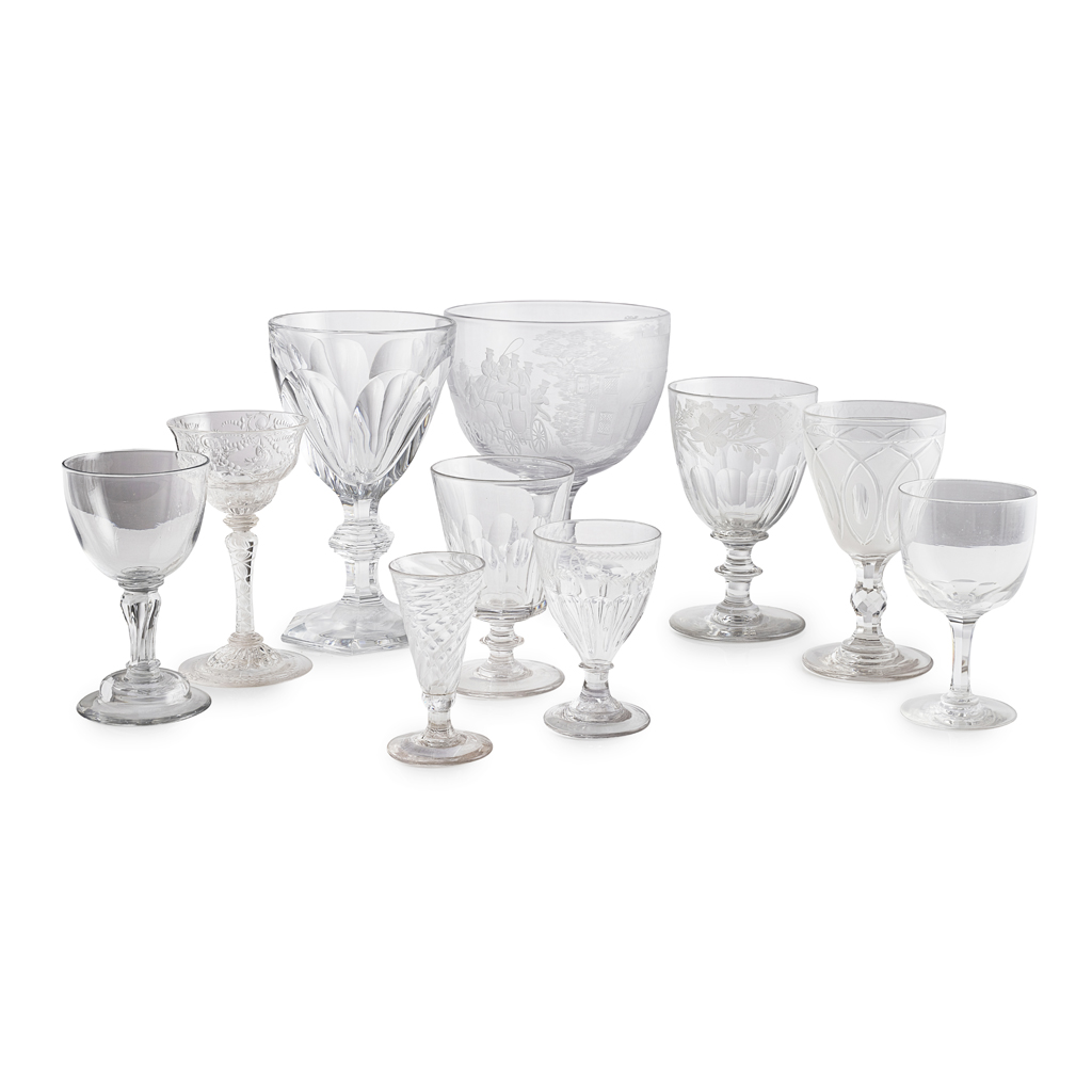 GROUP OF GLASS STEMWARE