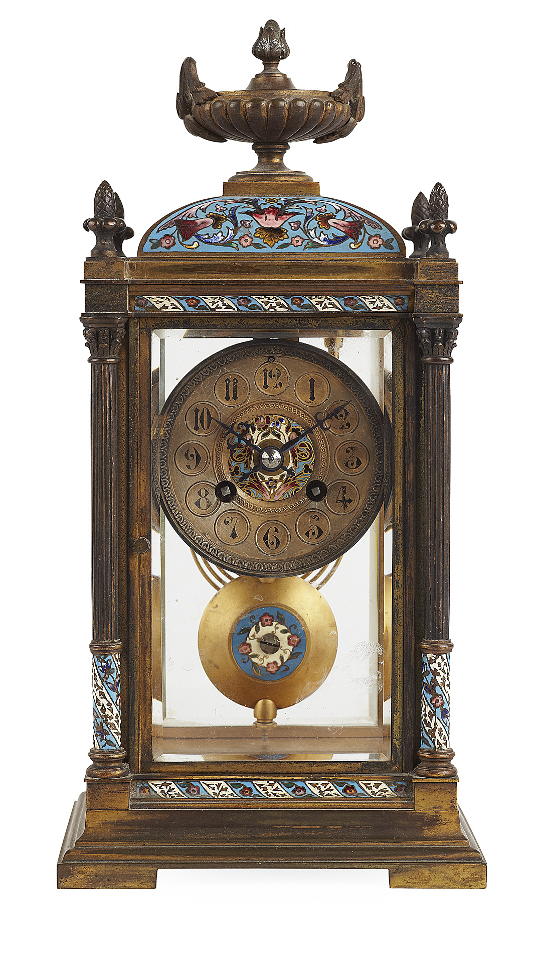FRENCH CHAMPLEVE ENAMEL CLOCK