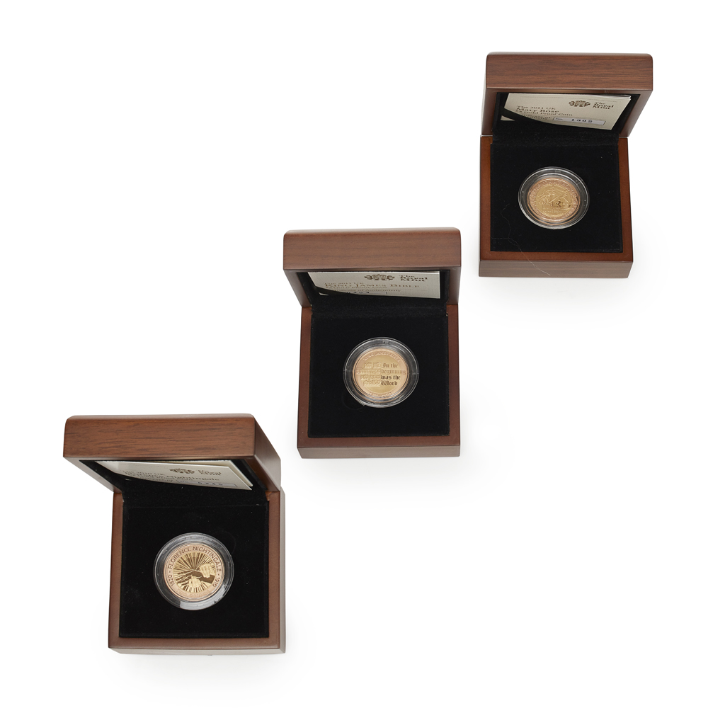 U.K. - A group of three bi-colour proof gold £2 coins