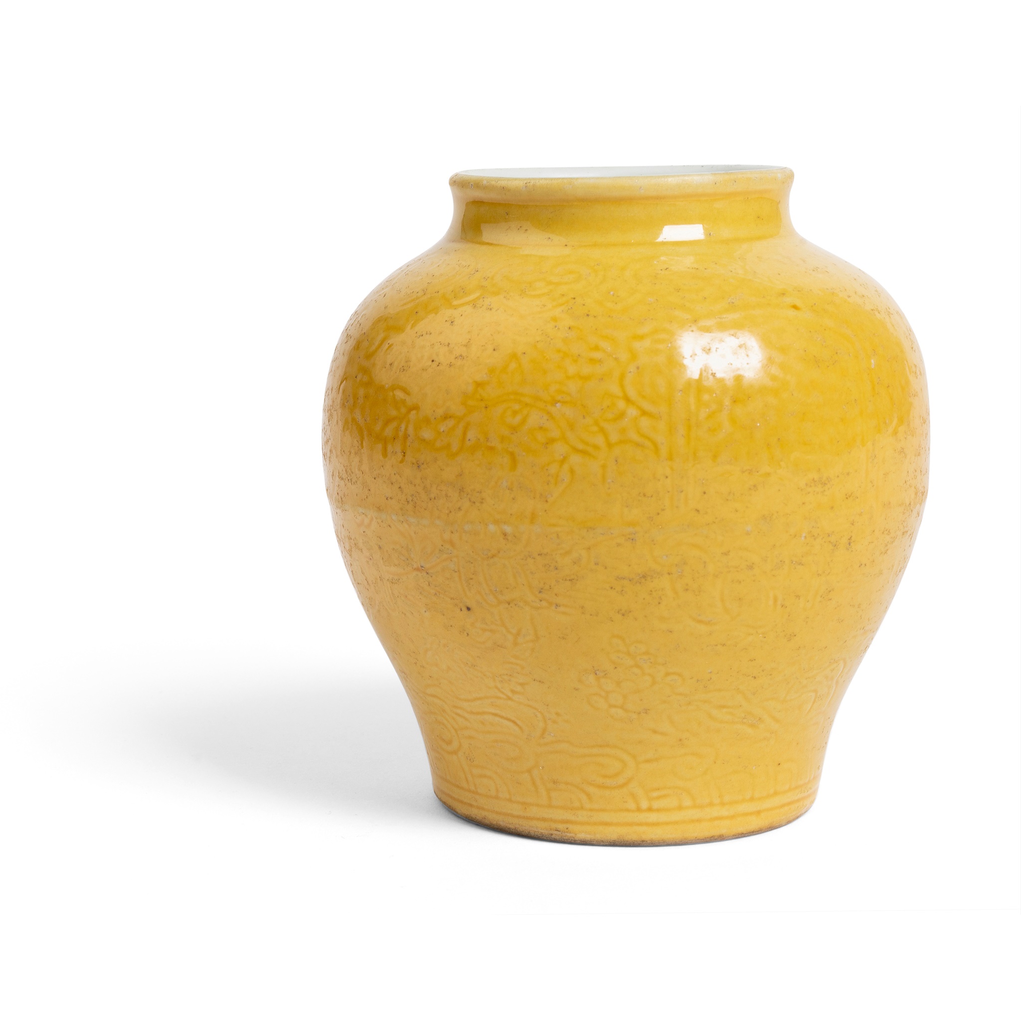YELLOW GLAZED 'SCHOLAR' JAR