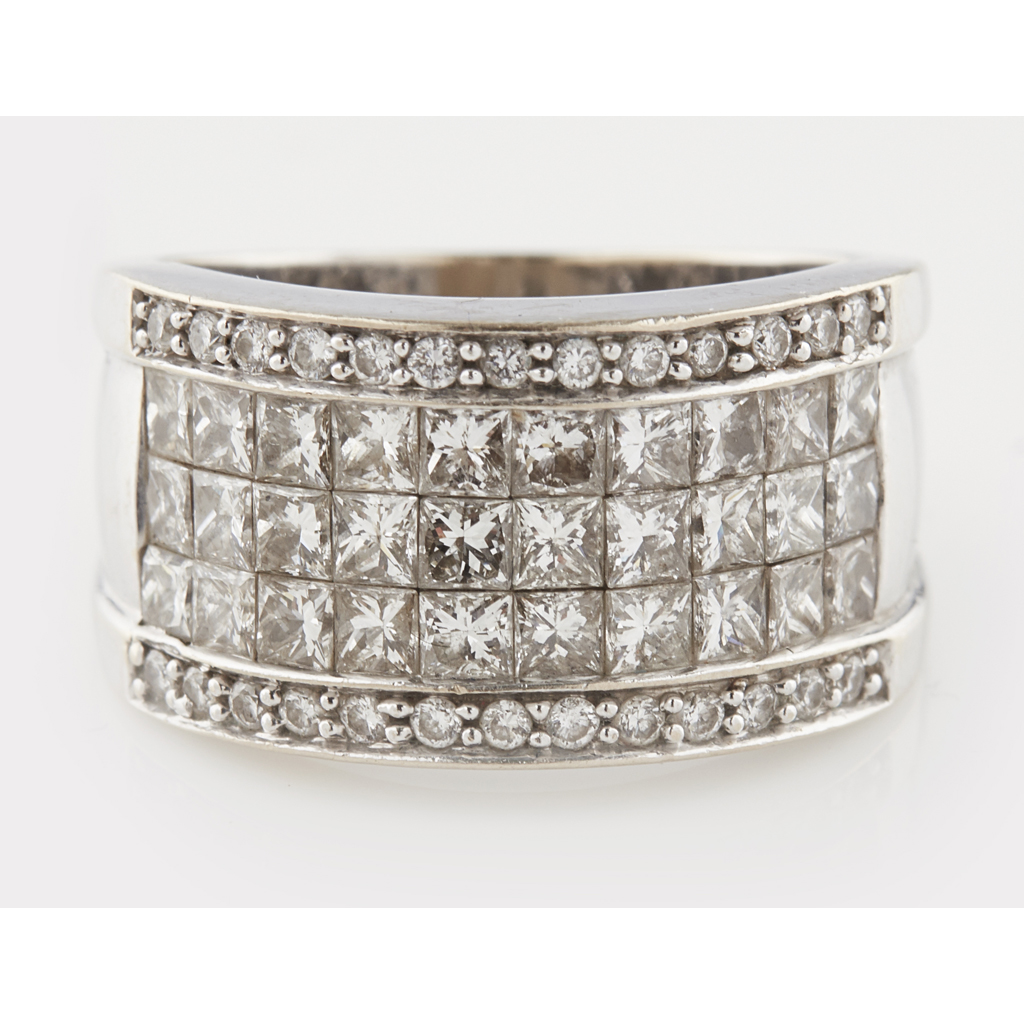 A contemporary diamond set ring