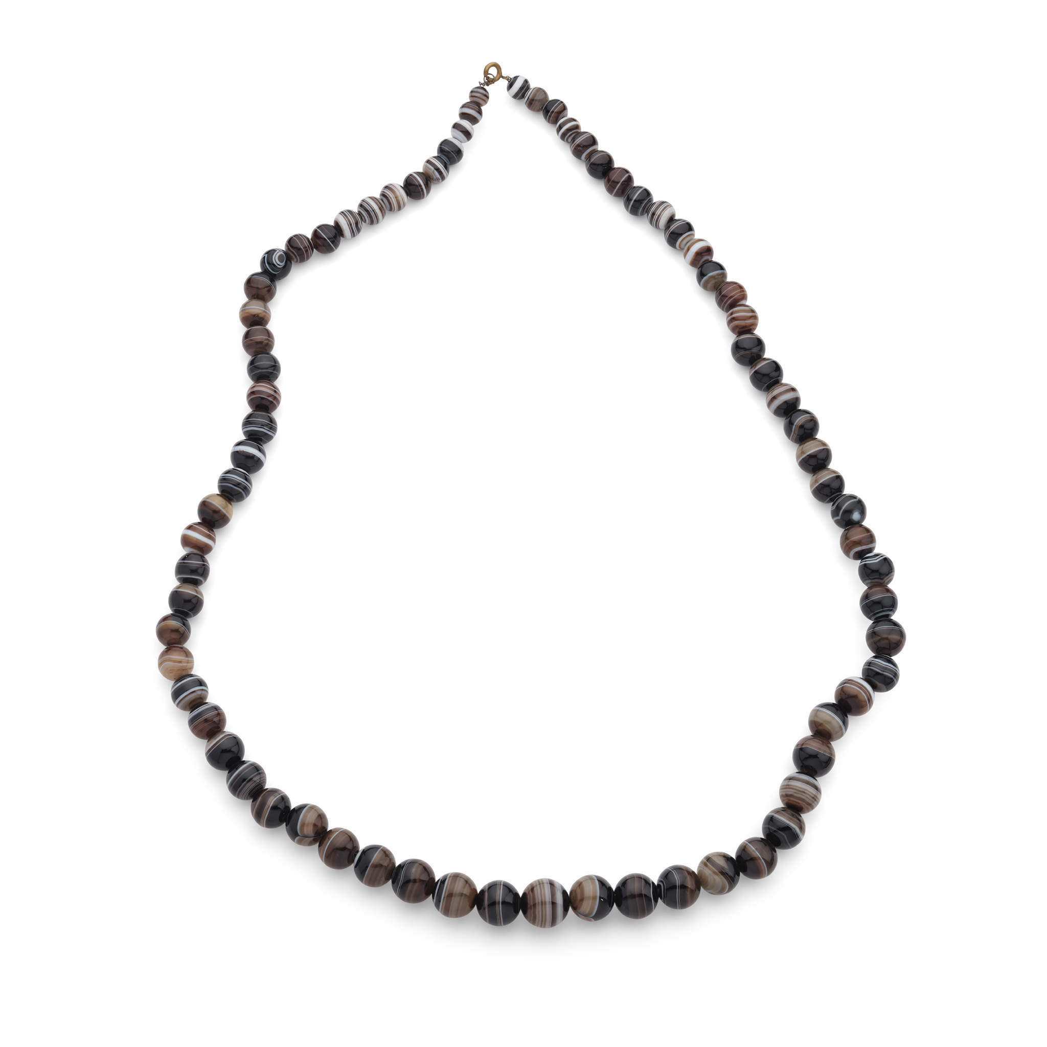 A banded agate bead necklace