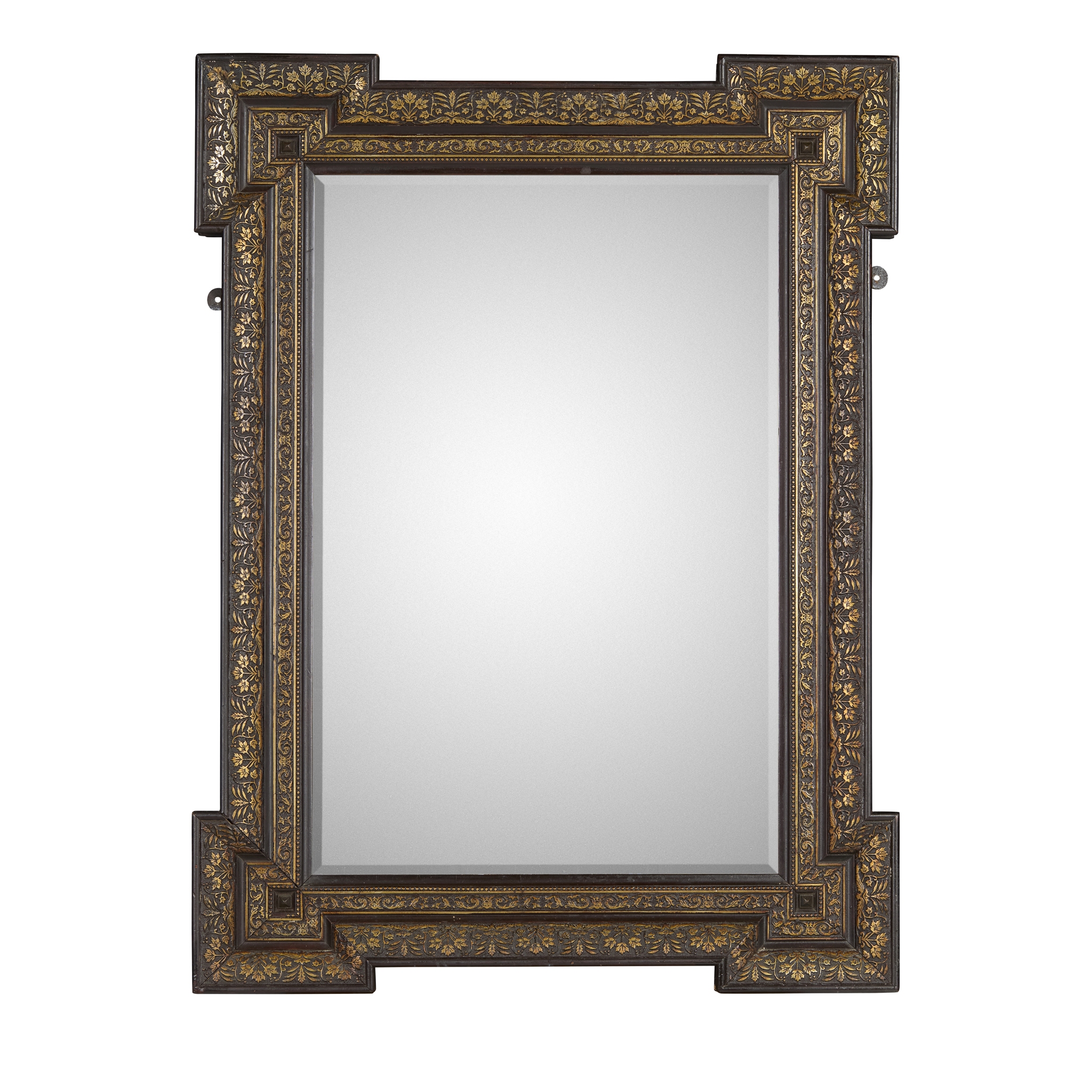 SPANISH BAROQUE STYLE PARCEL-GILT MIRROR