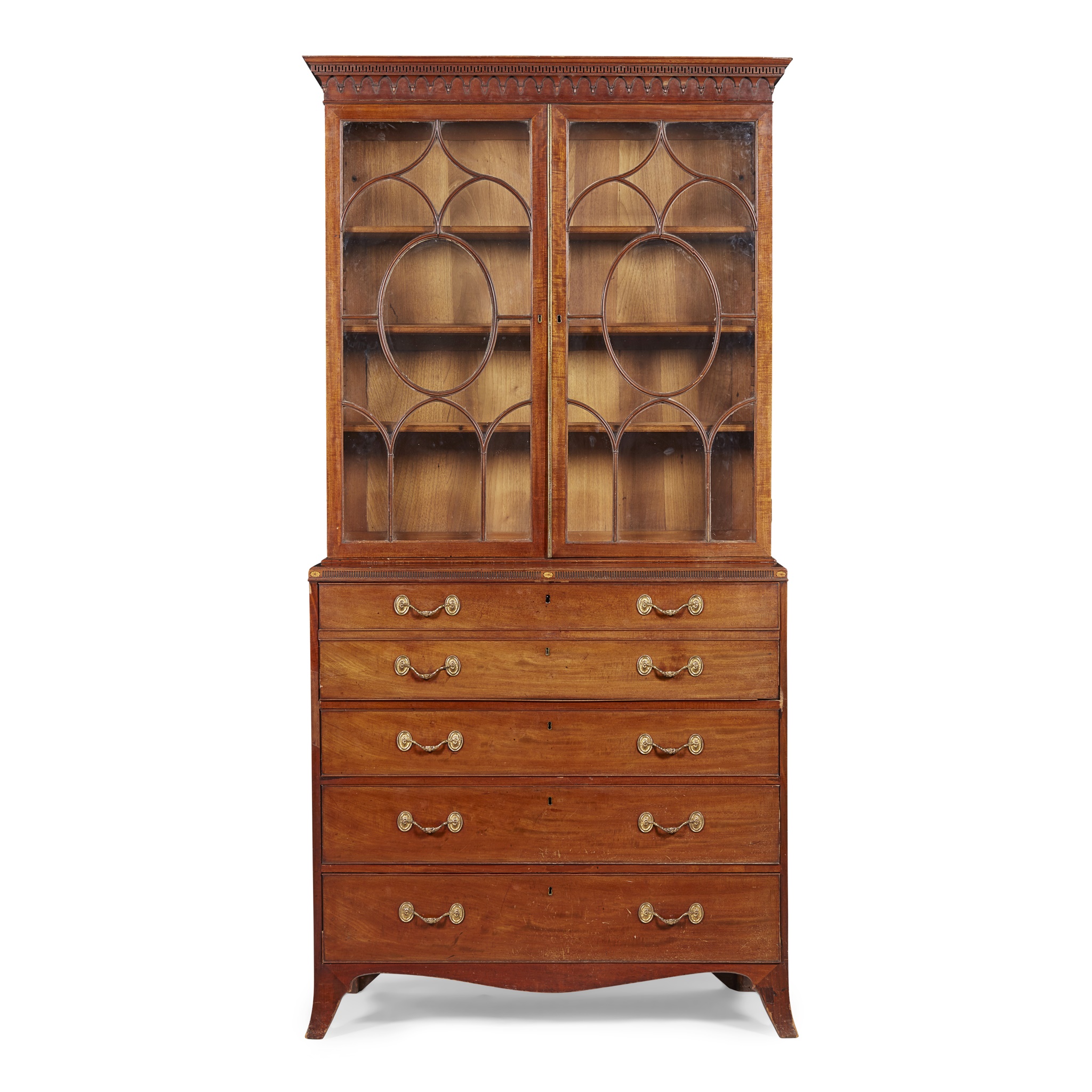 GEORGE III MAHOGANY SECRETAIRE BOOKCASE
