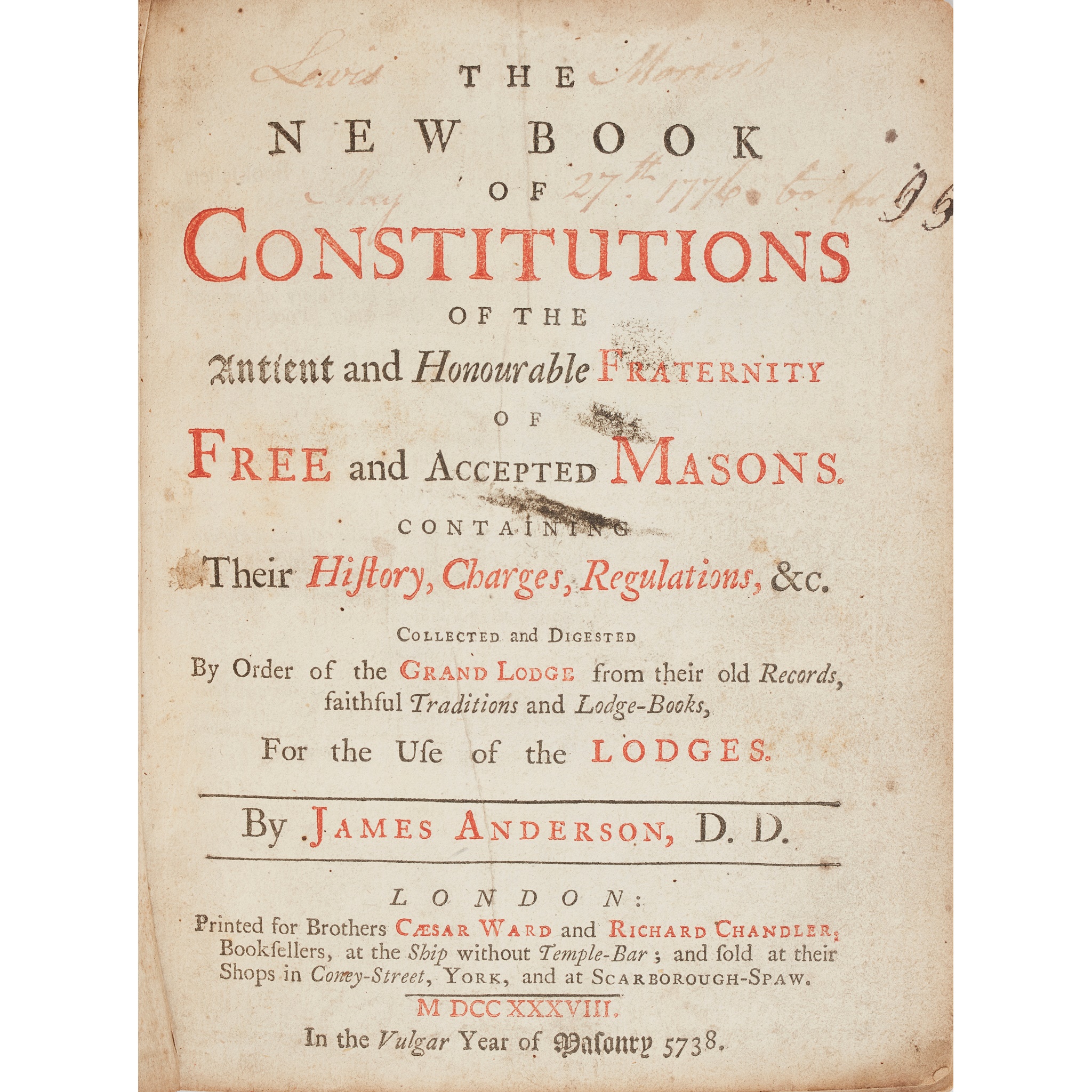 Freemasonry: Anderson, James