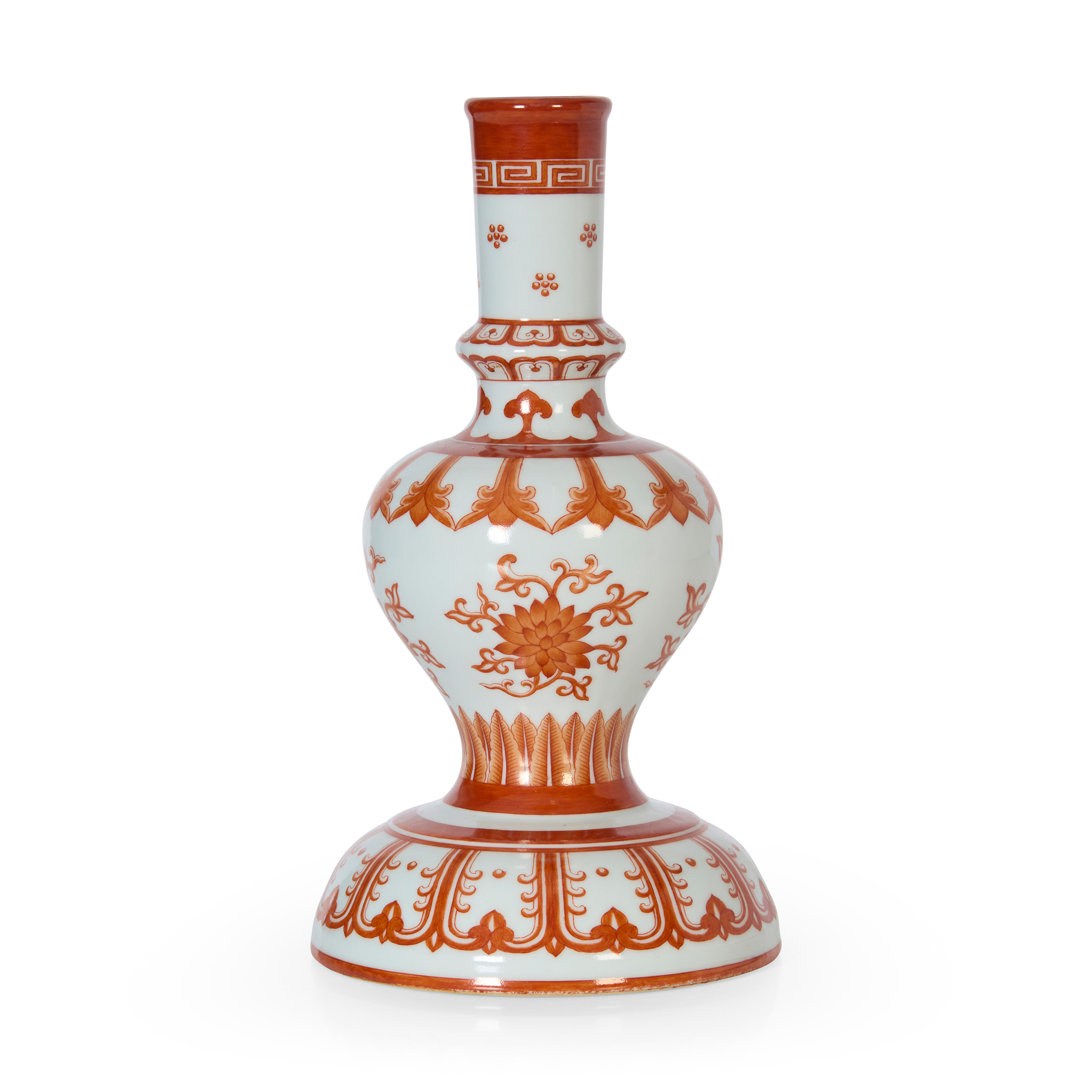 CHINESE IRON-RED-DECORATED 'HOLY WATER' VASE