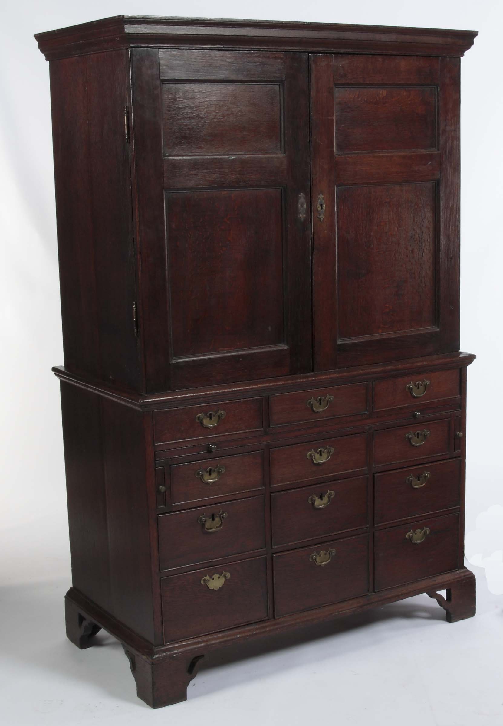 An 18th century provincial oak housekeeper's cupboard