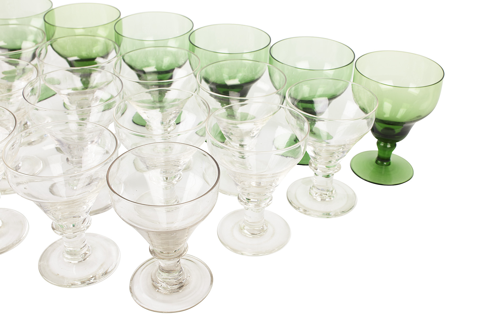 SET OF TWELVE LATE REGENCY GLASS RUMMERS