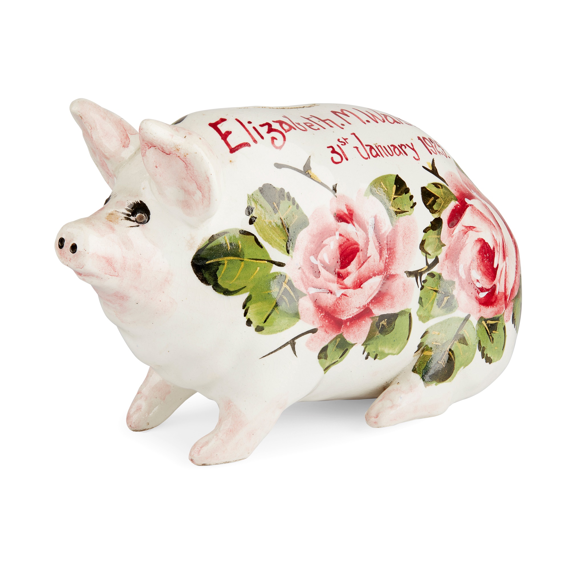 A SMALL WEMYSS WARE MONEY BOX PIG