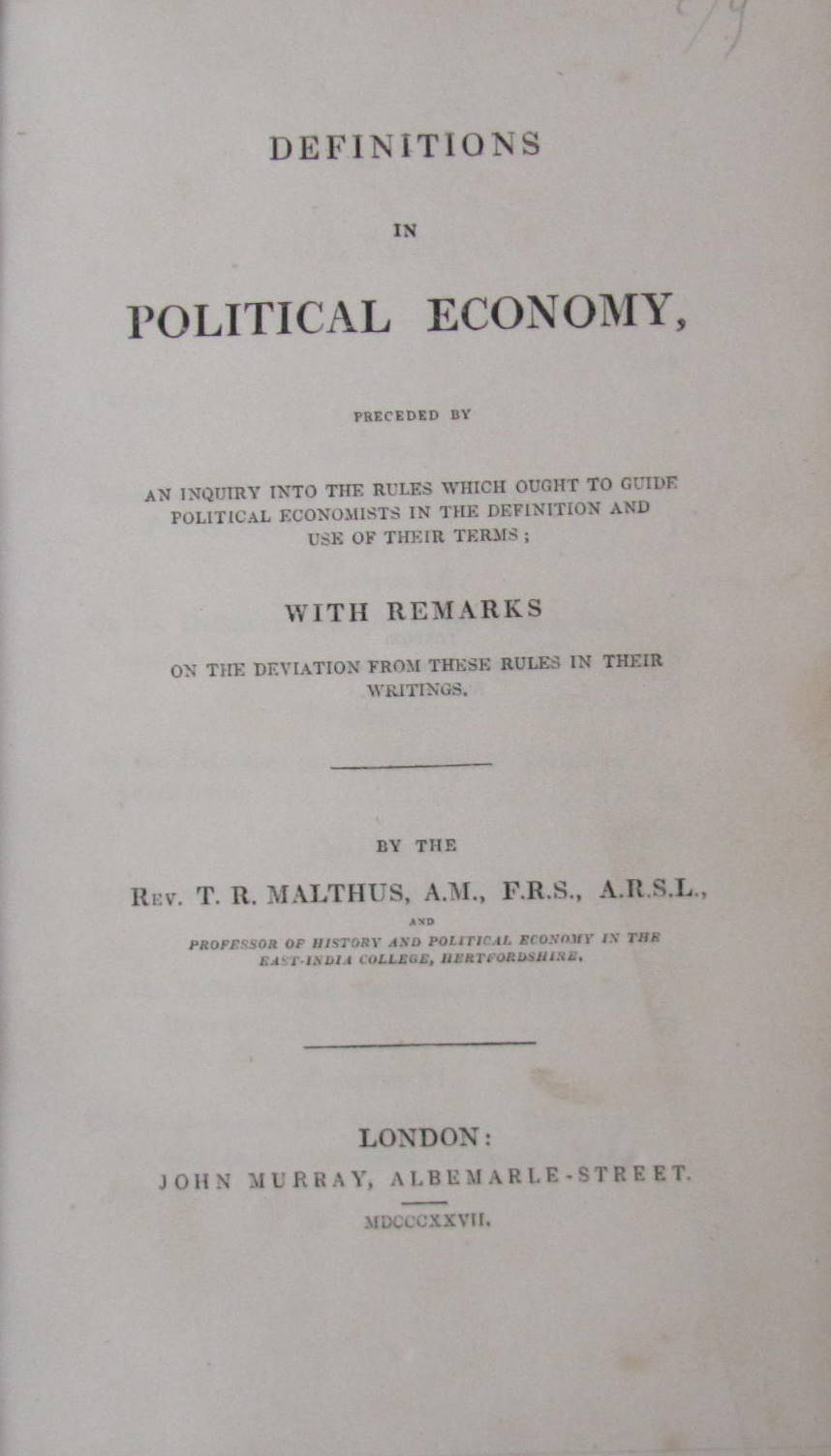 Malthus, Thomas Robert