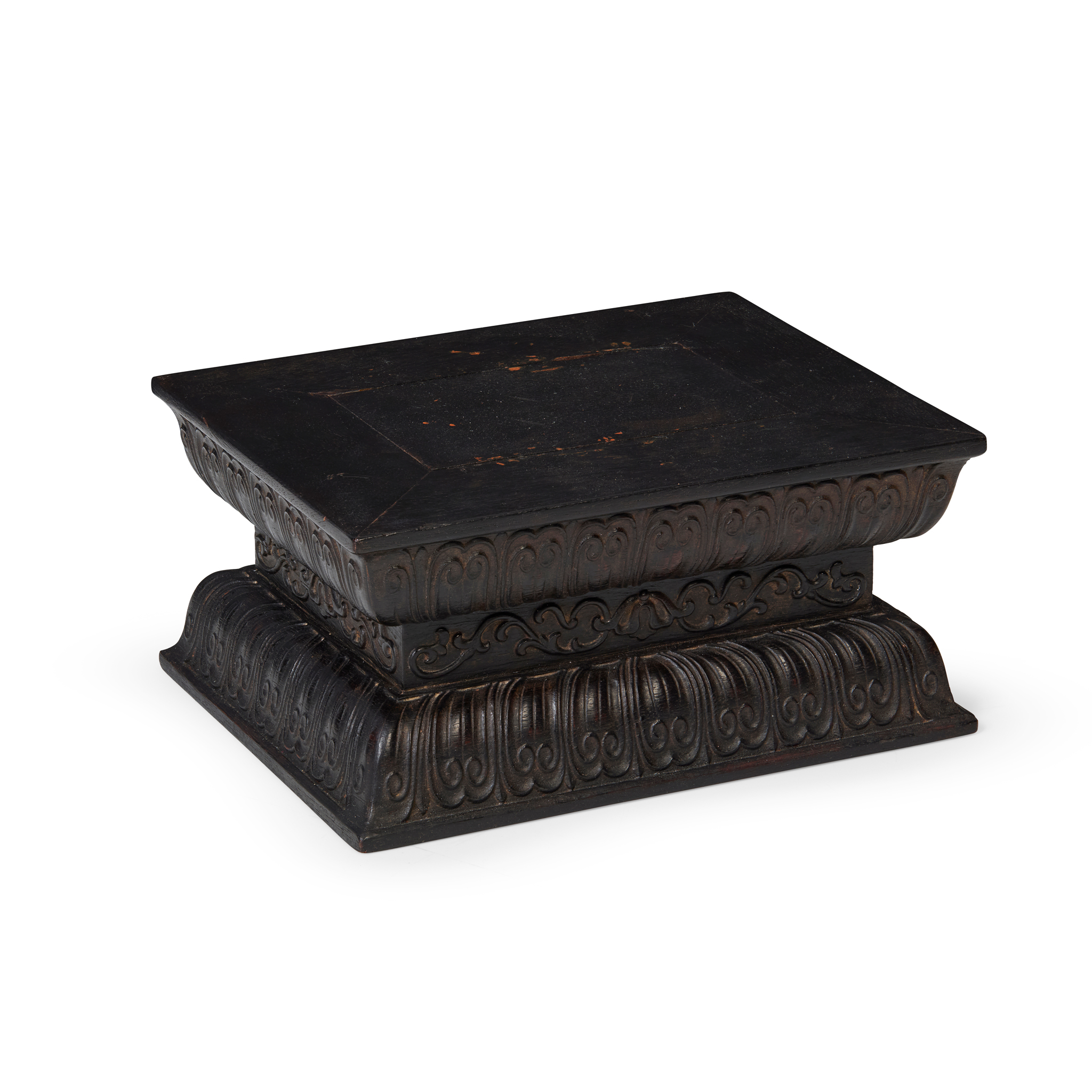 CHINESE ZITAN RECTANGULAR 'LOTUS' STAND
