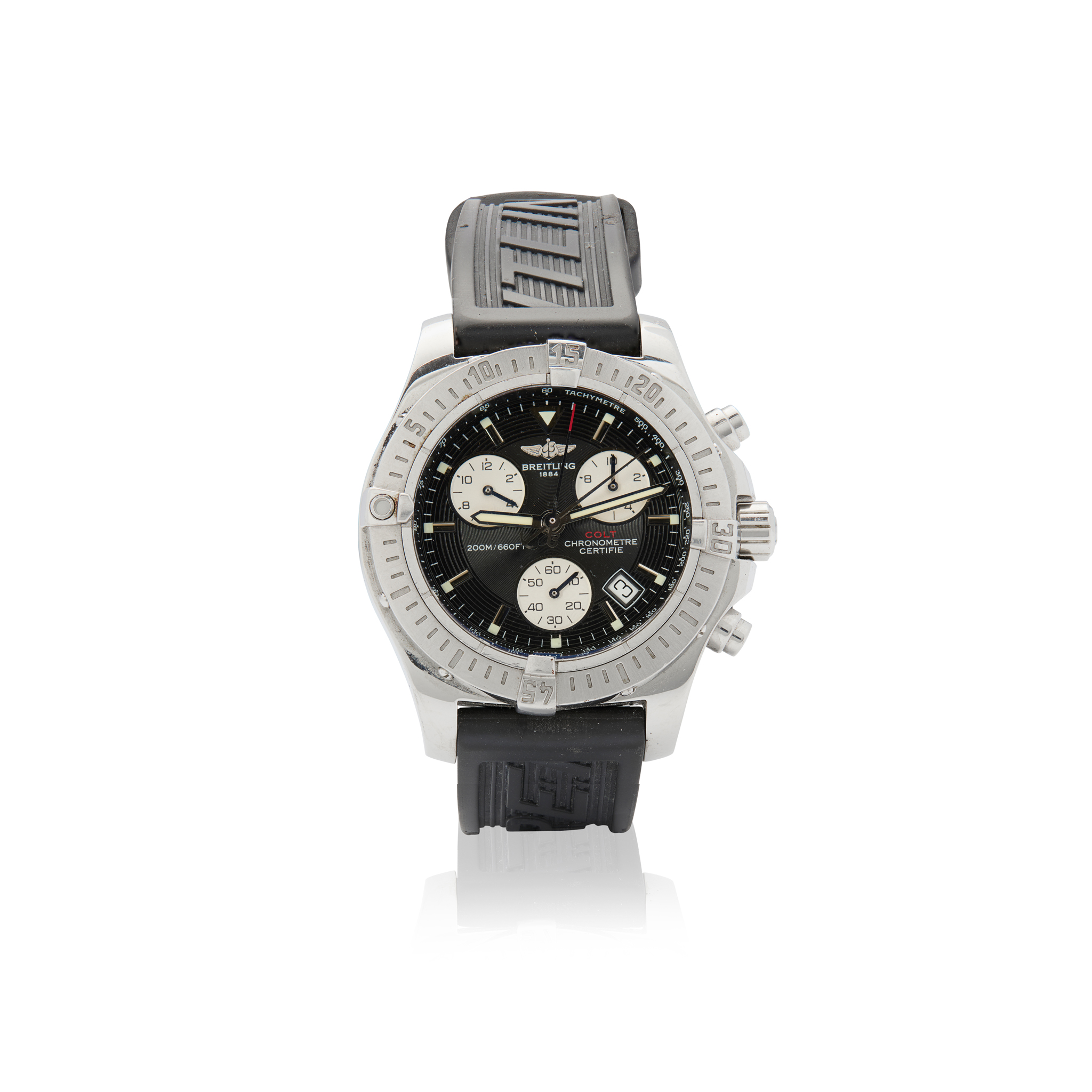 Breitling. A stainless steel quartz chronograph wristwatch with date