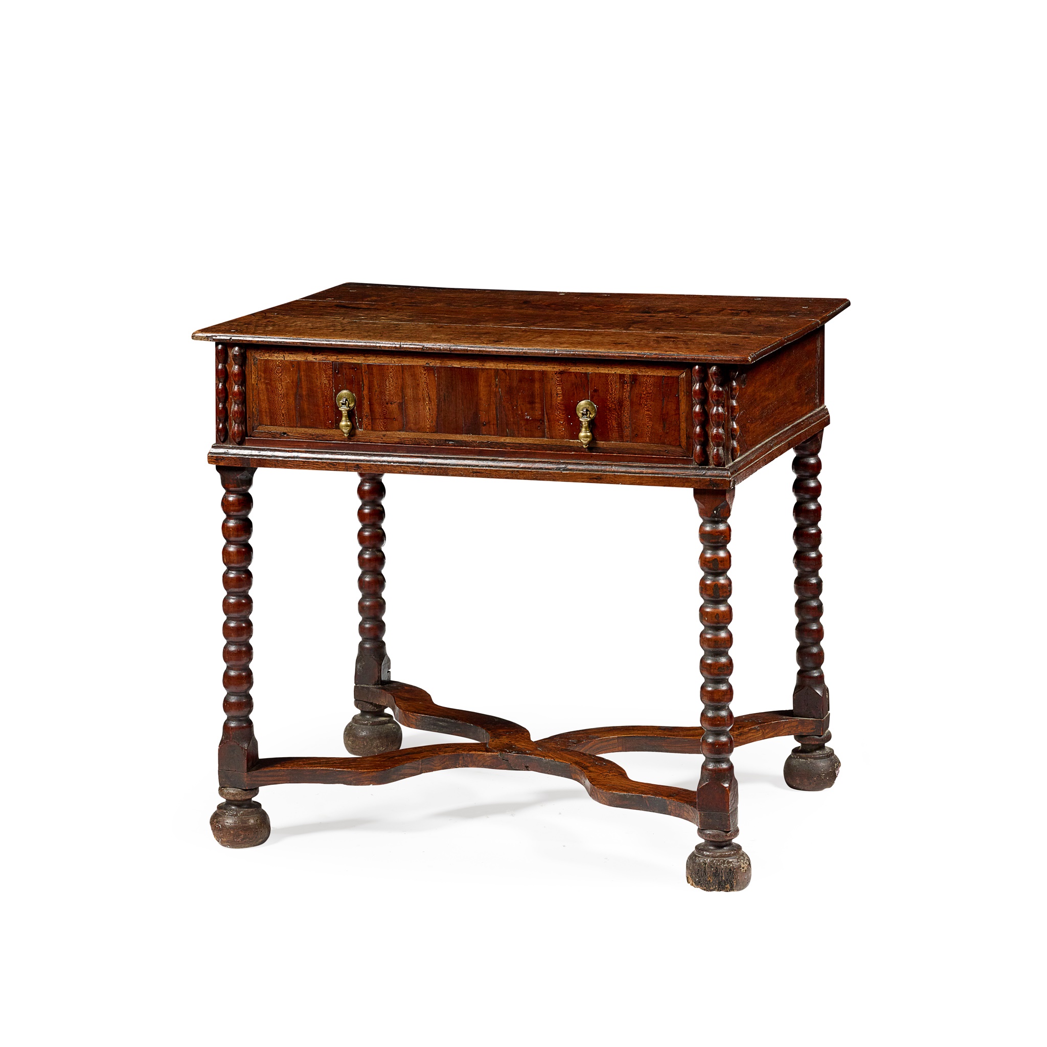 WILLIAM AND MARY OAK AND WALNUT SIDE TABLE