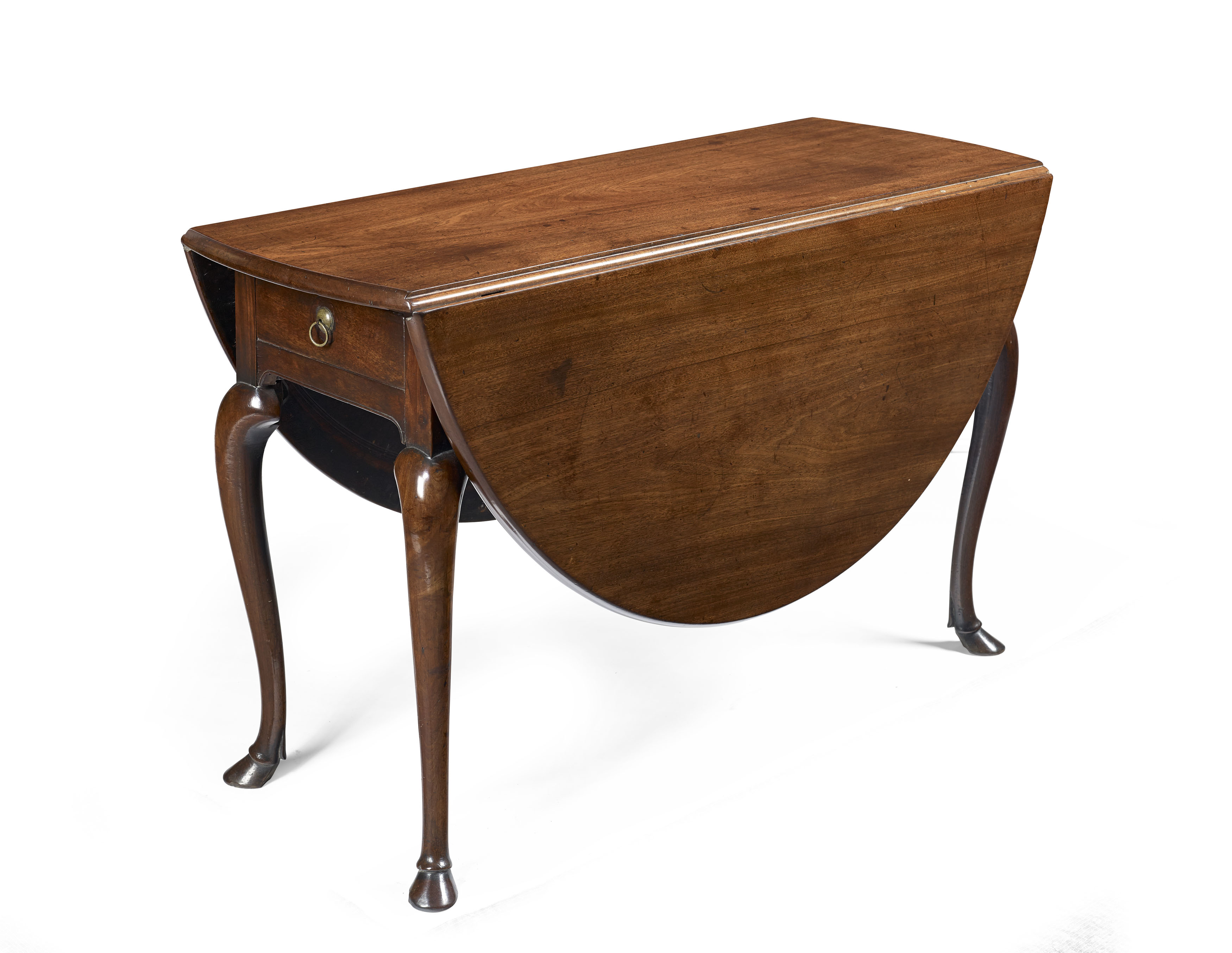 GEORGE II MAHOGANY OVAL DROP LEAF TABLE
