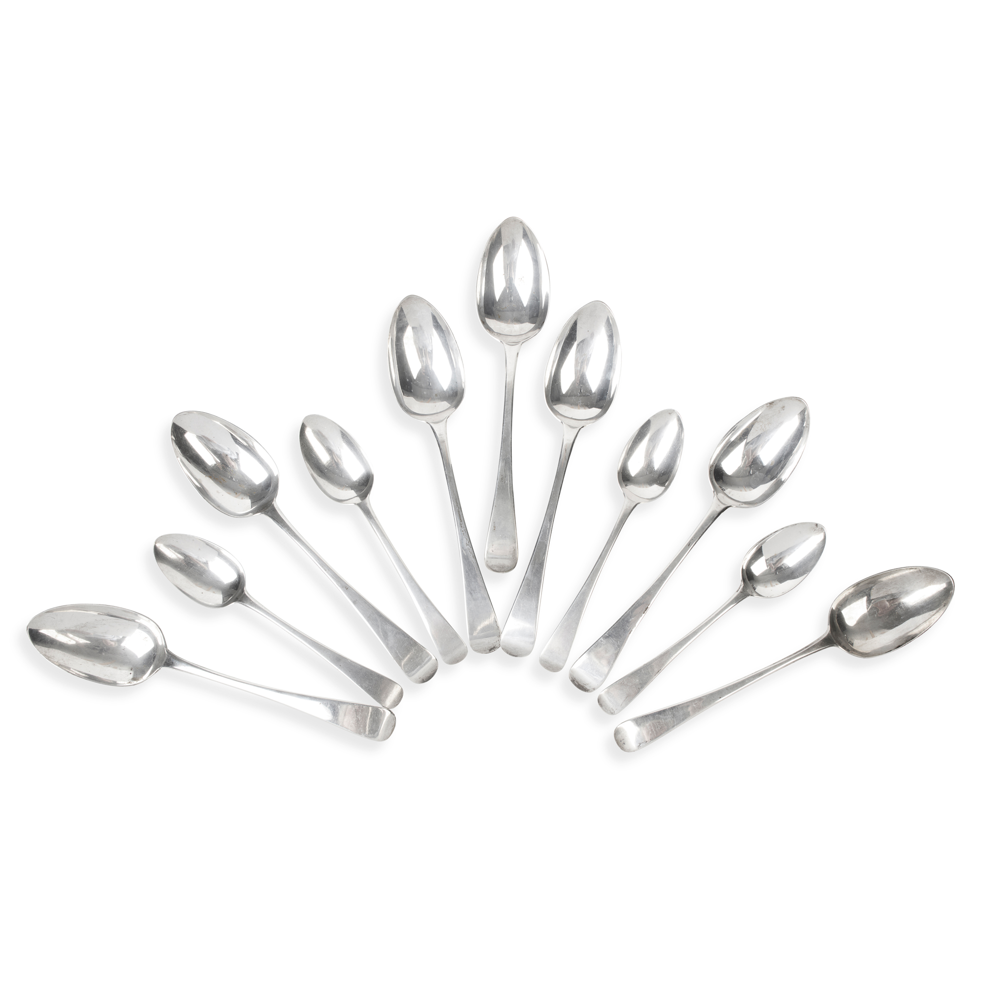 A SET OF SIX GEORGE III TABLESPOONS