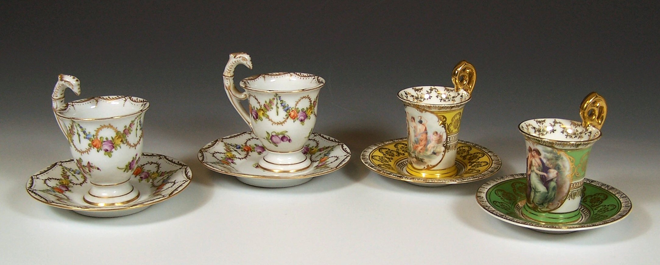 A Dresden part coffee set,